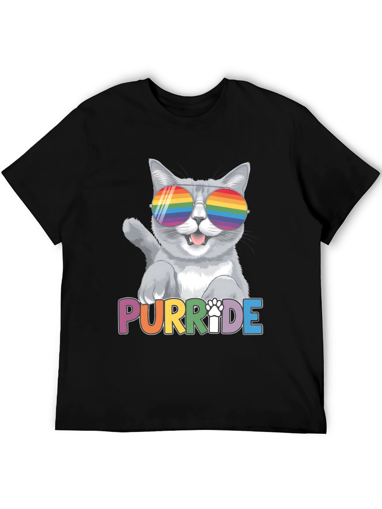 Black Purr-ide Cat T-Shirt view 5