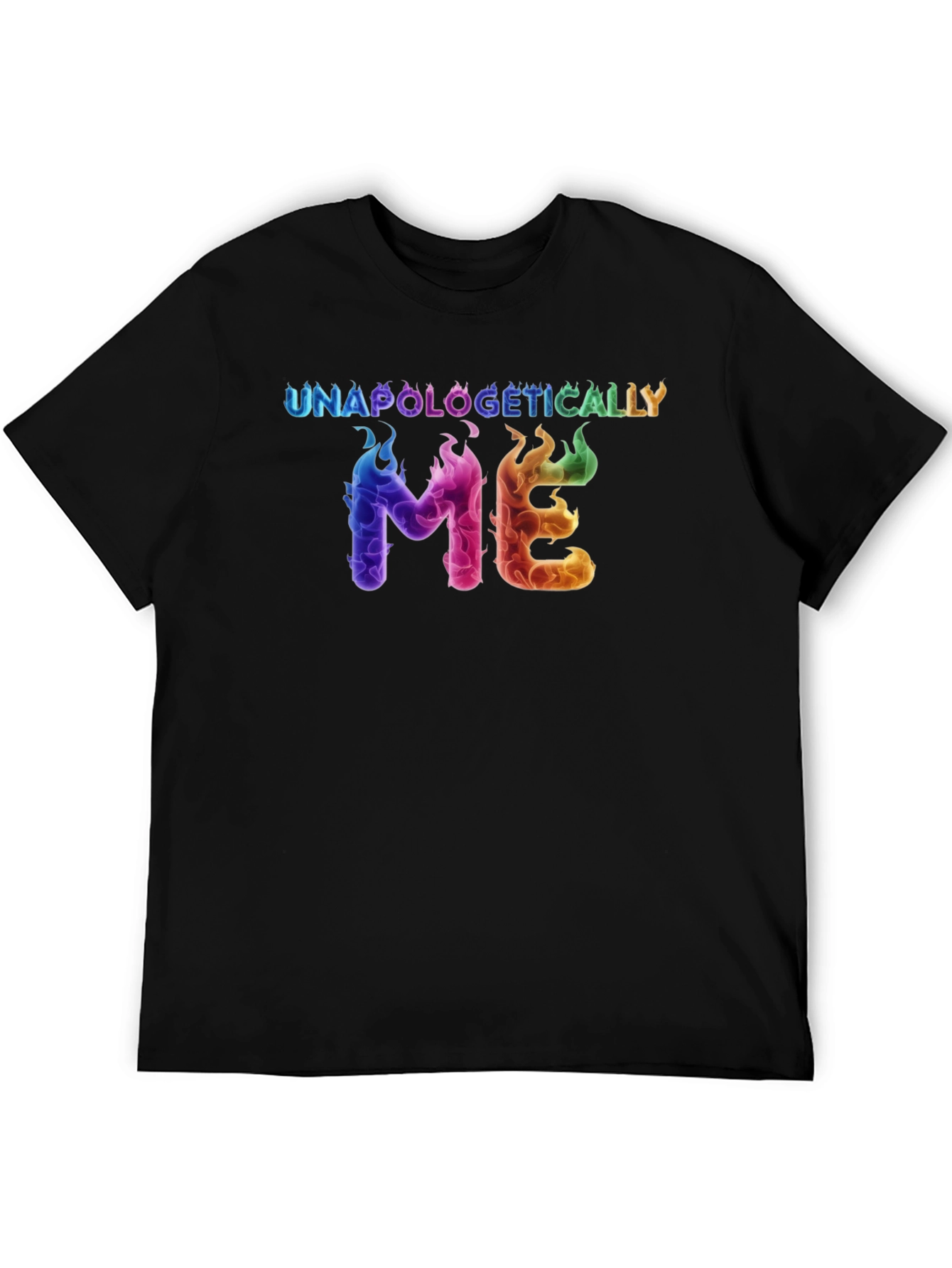 Black Unapologetically Me Rainbow Flame Graphic Tee view 5