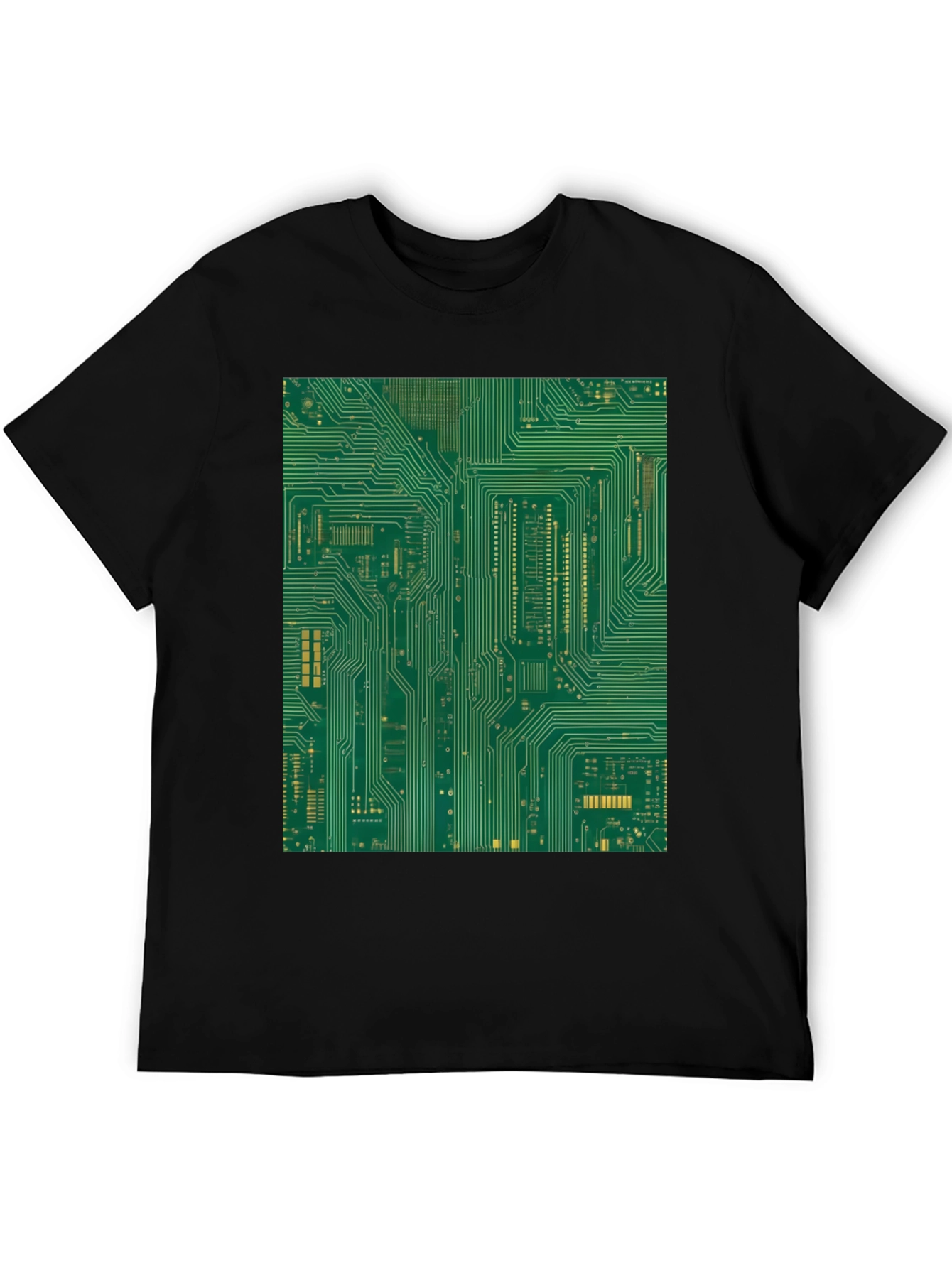 Black Circuit Board Graphic Tee - Black view 5