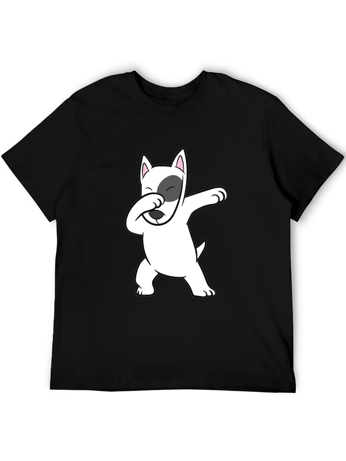 Black Dabbing Dog Graphic Tee - Cool Bull Terrier T-Shirt view 5