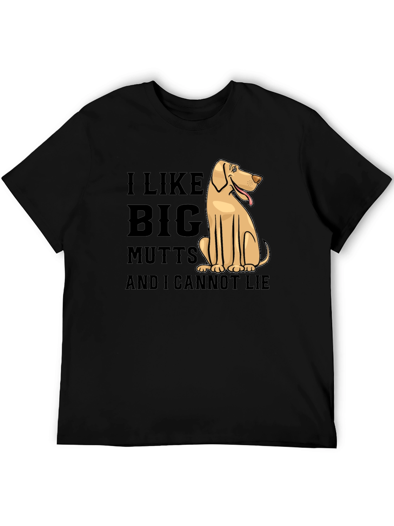 Black I Like Big Mutts Funny Dog T-Shirt view 5