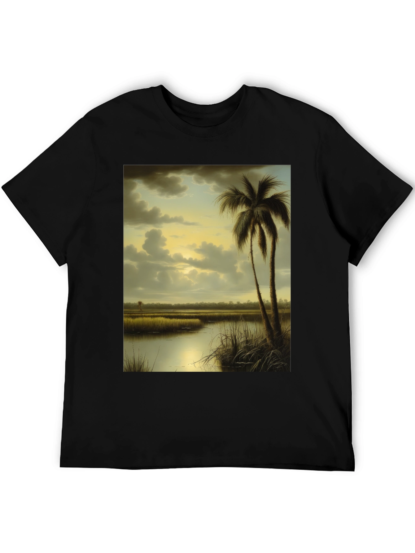 Black Tropical Marshland T-Shirt view 5