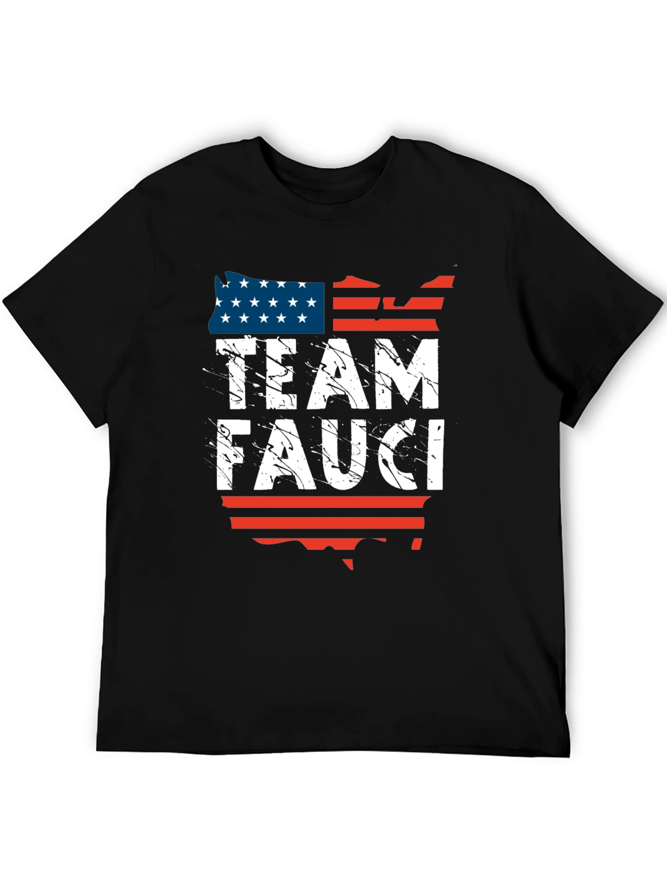 Black Team Fauci USA Flag Graphic T-Shirt view 5