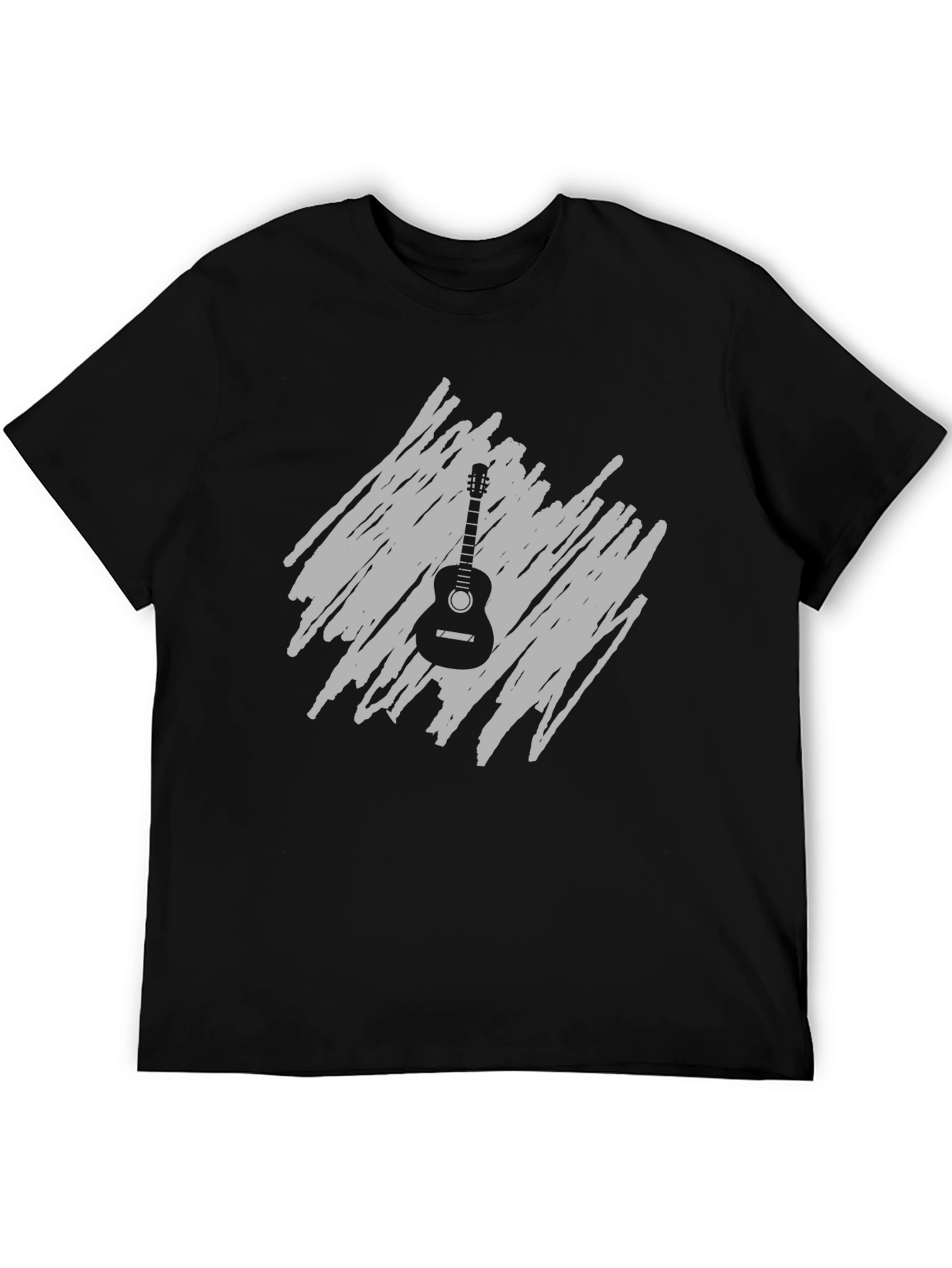 Black Guitar Graphic T-Shirt - Music Lover's Tee view 5