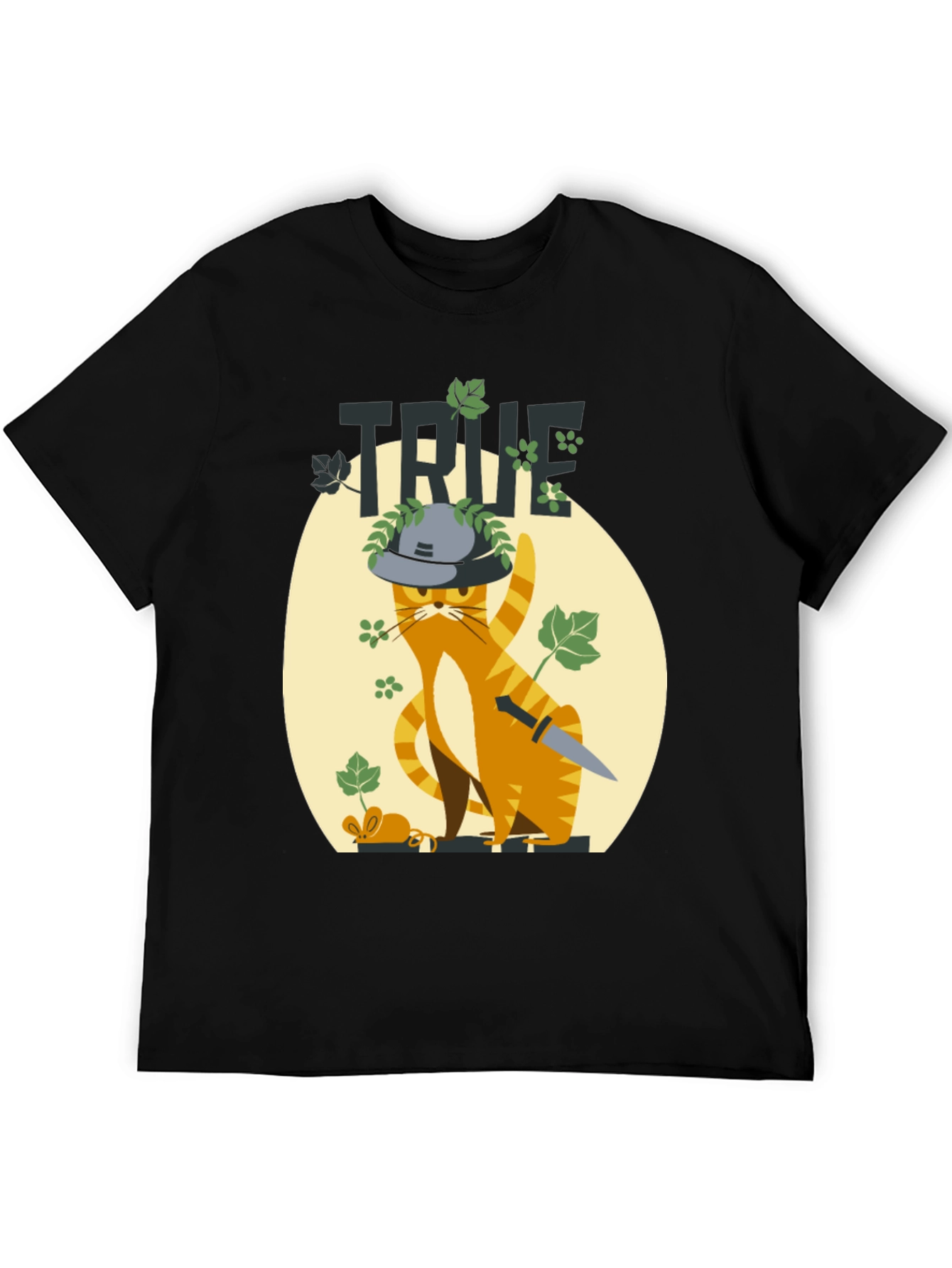 Black True Detective Cat Graphic Tee view 5