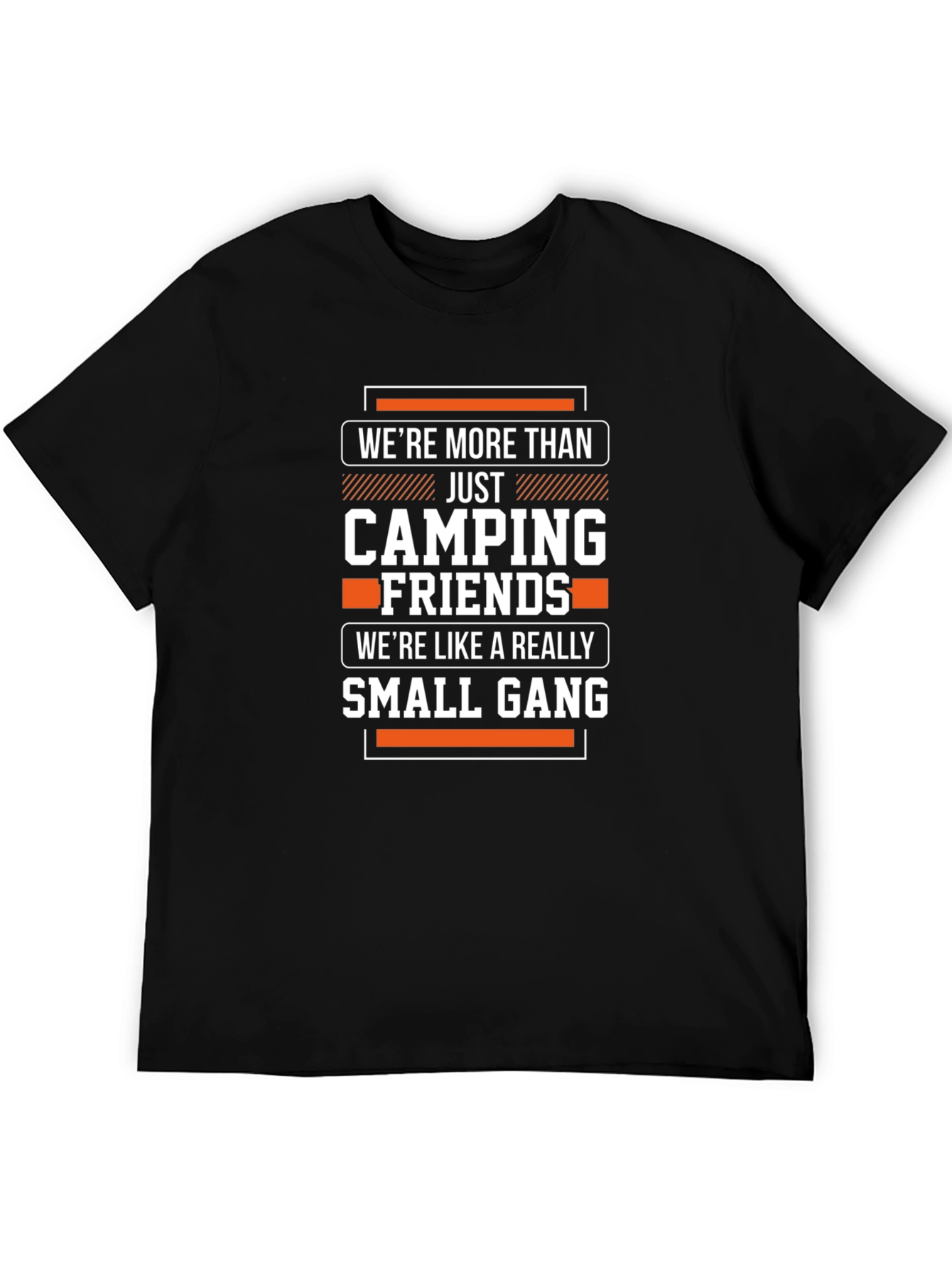 Black Camping Friends Small Gang T-Shirt - Funny Outdoor Adventure Tee view 5