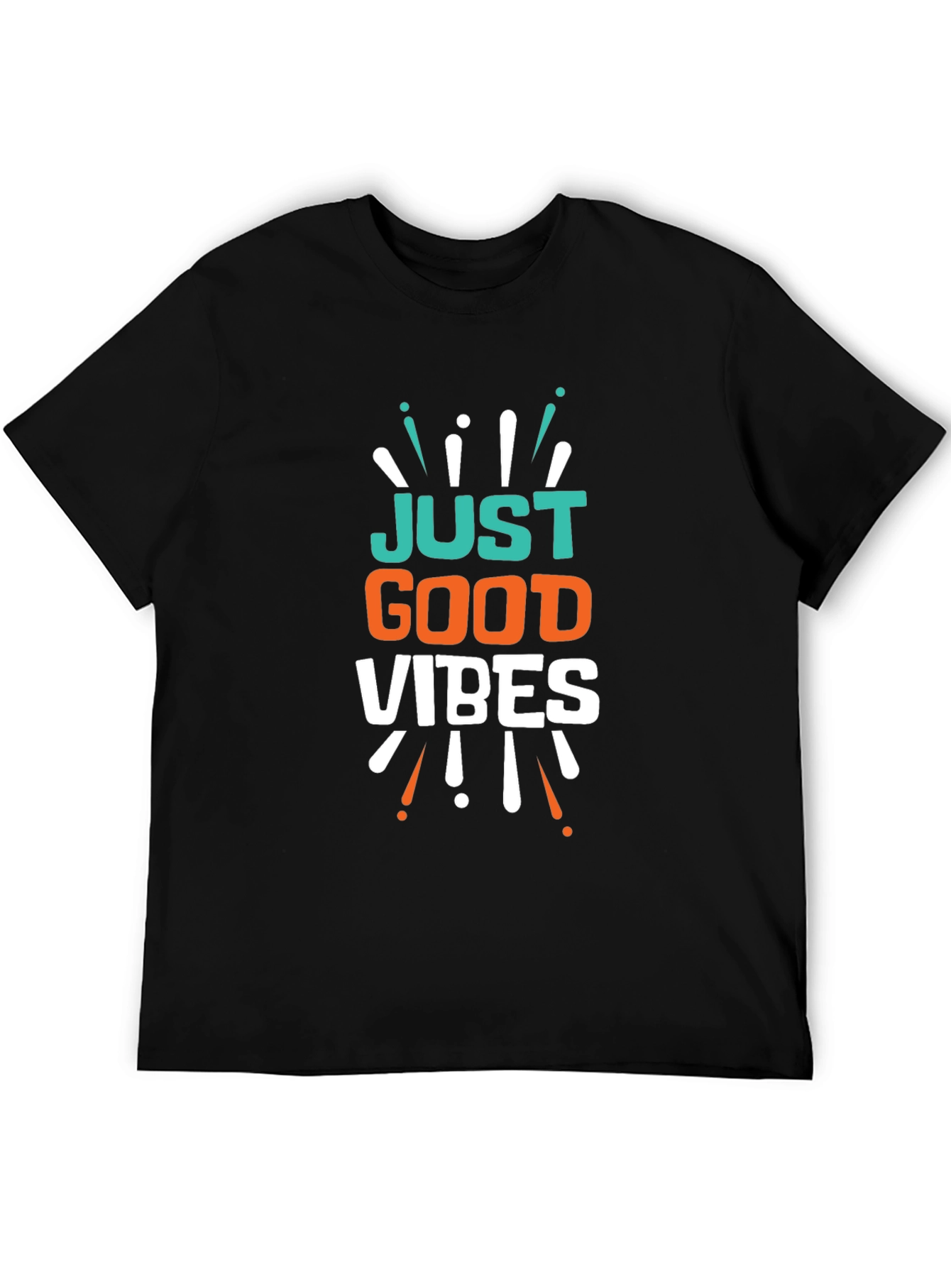 Black Just Good Vibes Graphic Tee - Black Cotton T-Shirt view 5