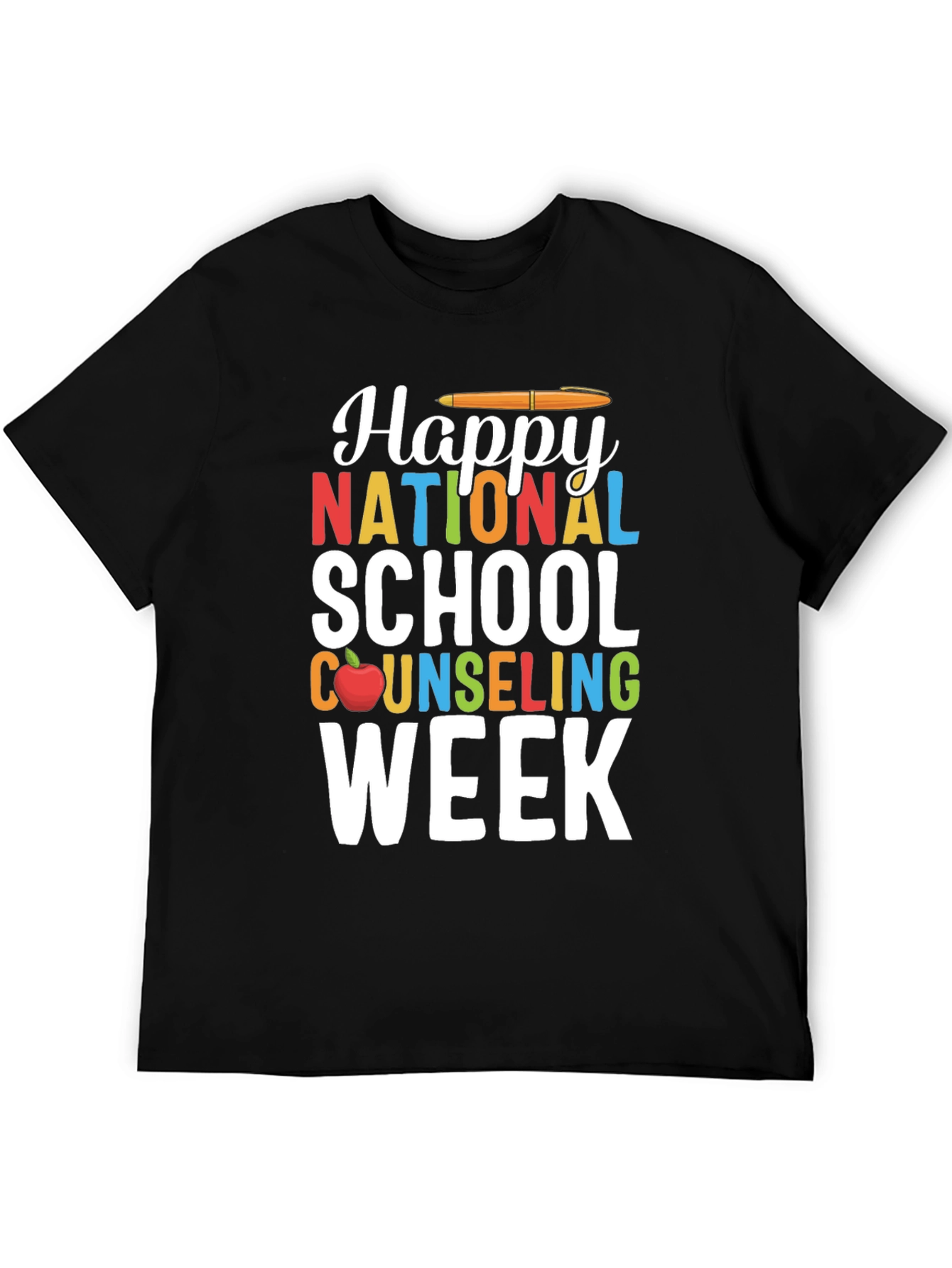 Black Happy National School Counseling Week T-Shirt view 5
