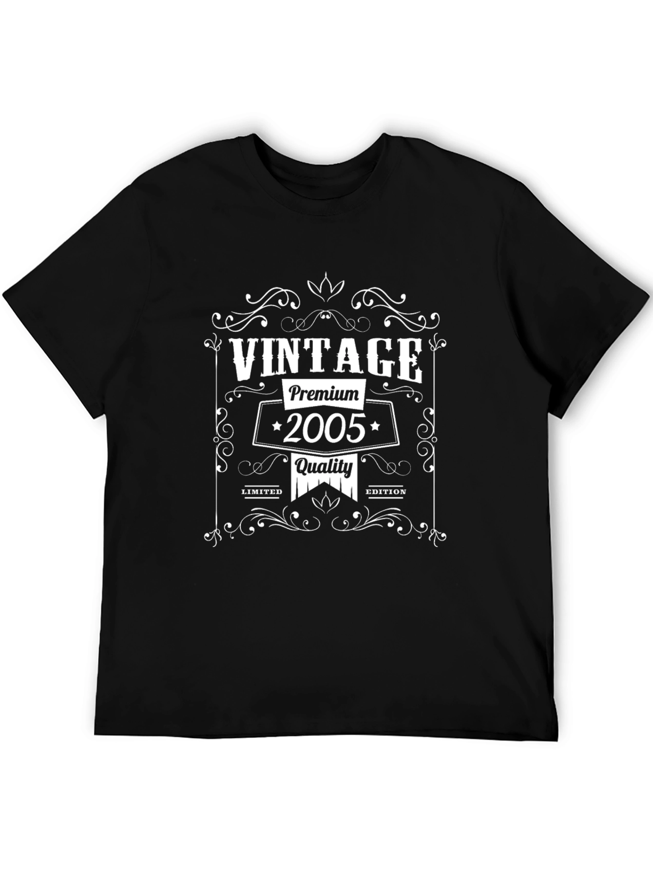 Black Vintage 2005 Premium Quality Black T-Shirt view 5