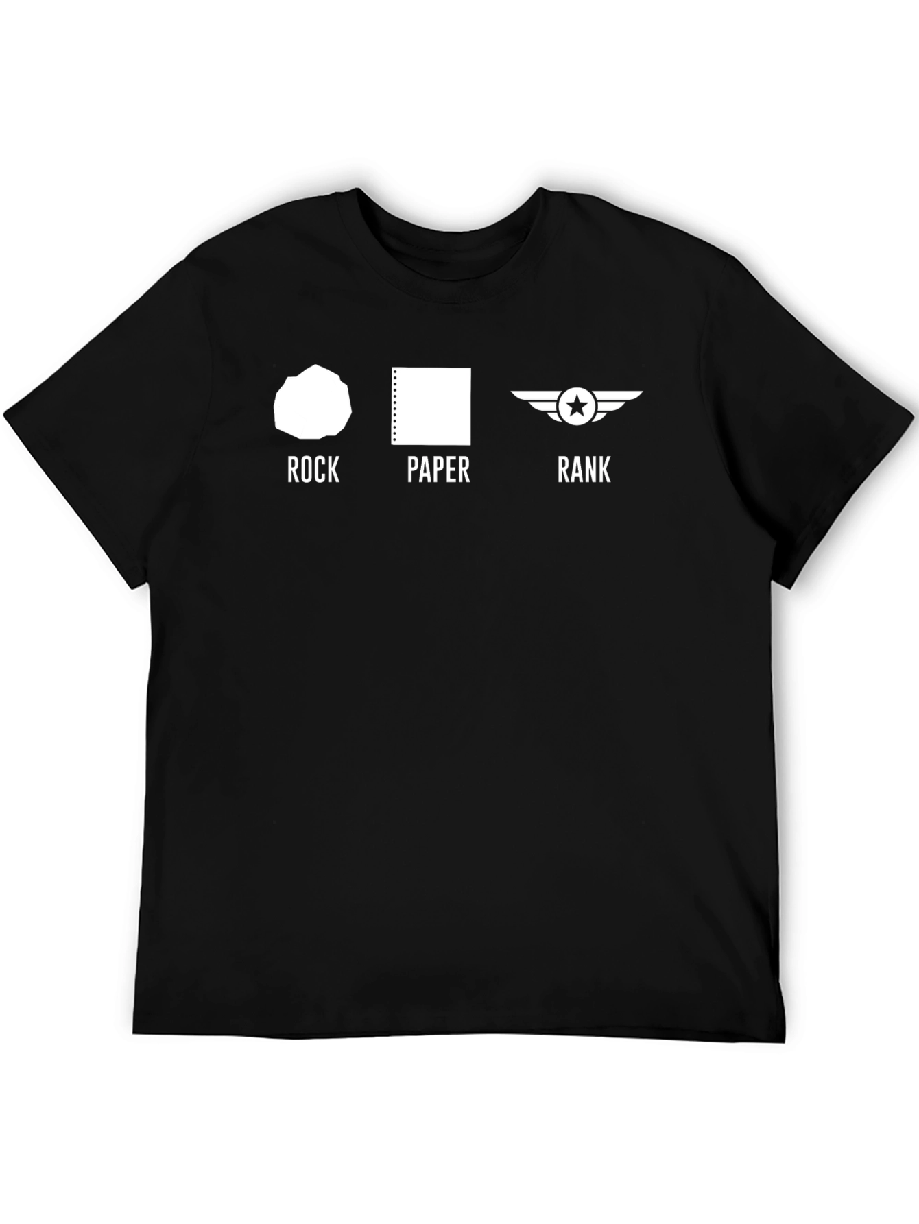 Black Rock Paper Rank Graphic T-Shirt - Black view 5
