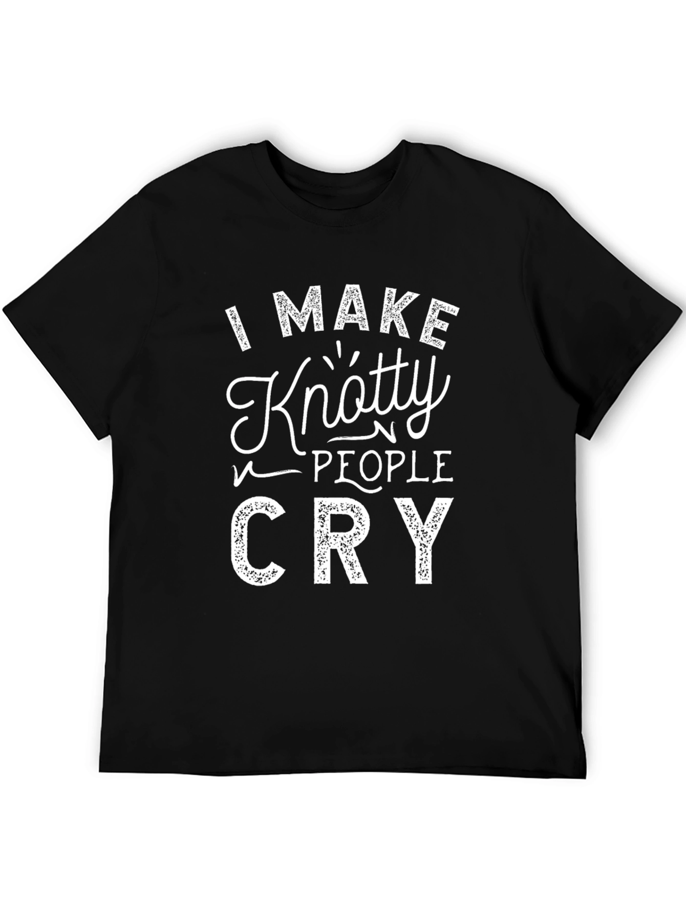Black Knotty People Cry Novelty Graphic T-Shirt view 5