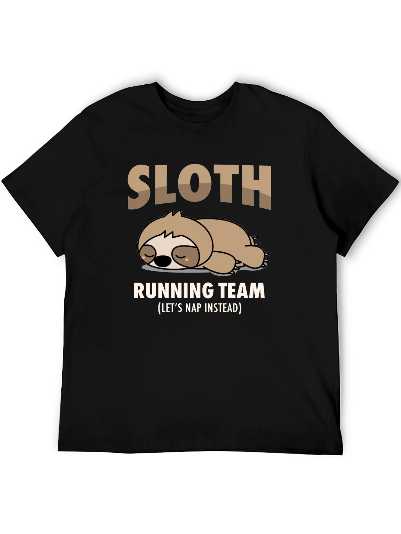 Black Sloth Running Team T-Shirt - Funny Nap Time Tee view 5