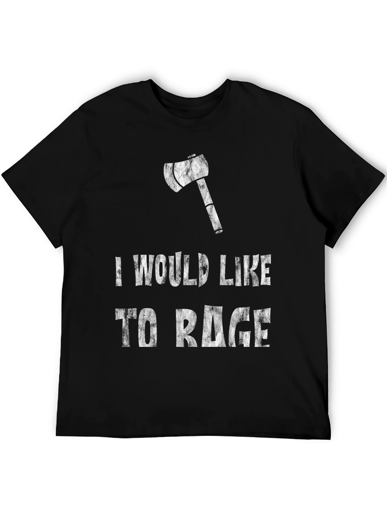 Black I Would Like to Rage Black T-Shirt with Axe view 5