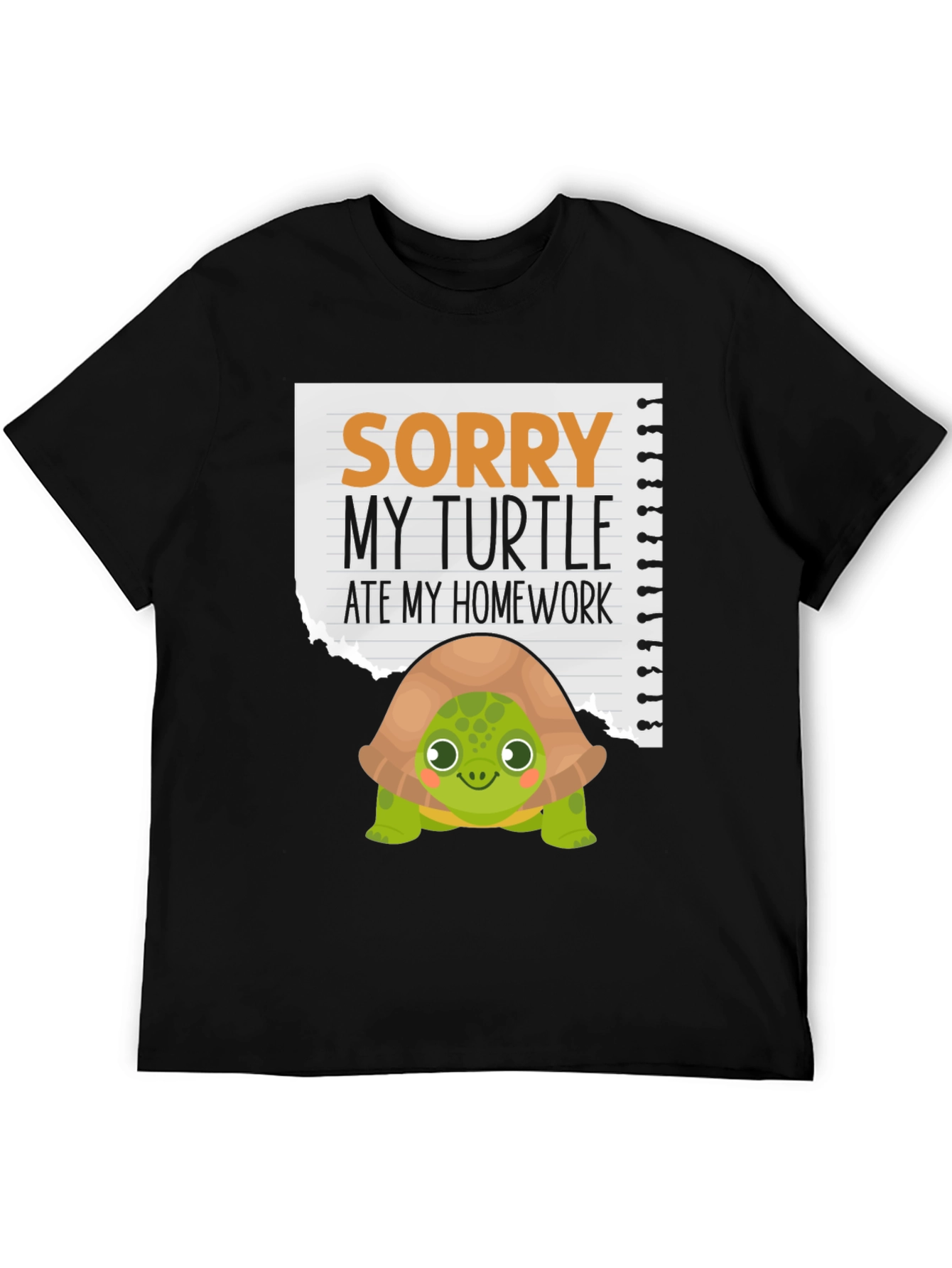 Black Turtle Ate My Homework T-Shirt view 5