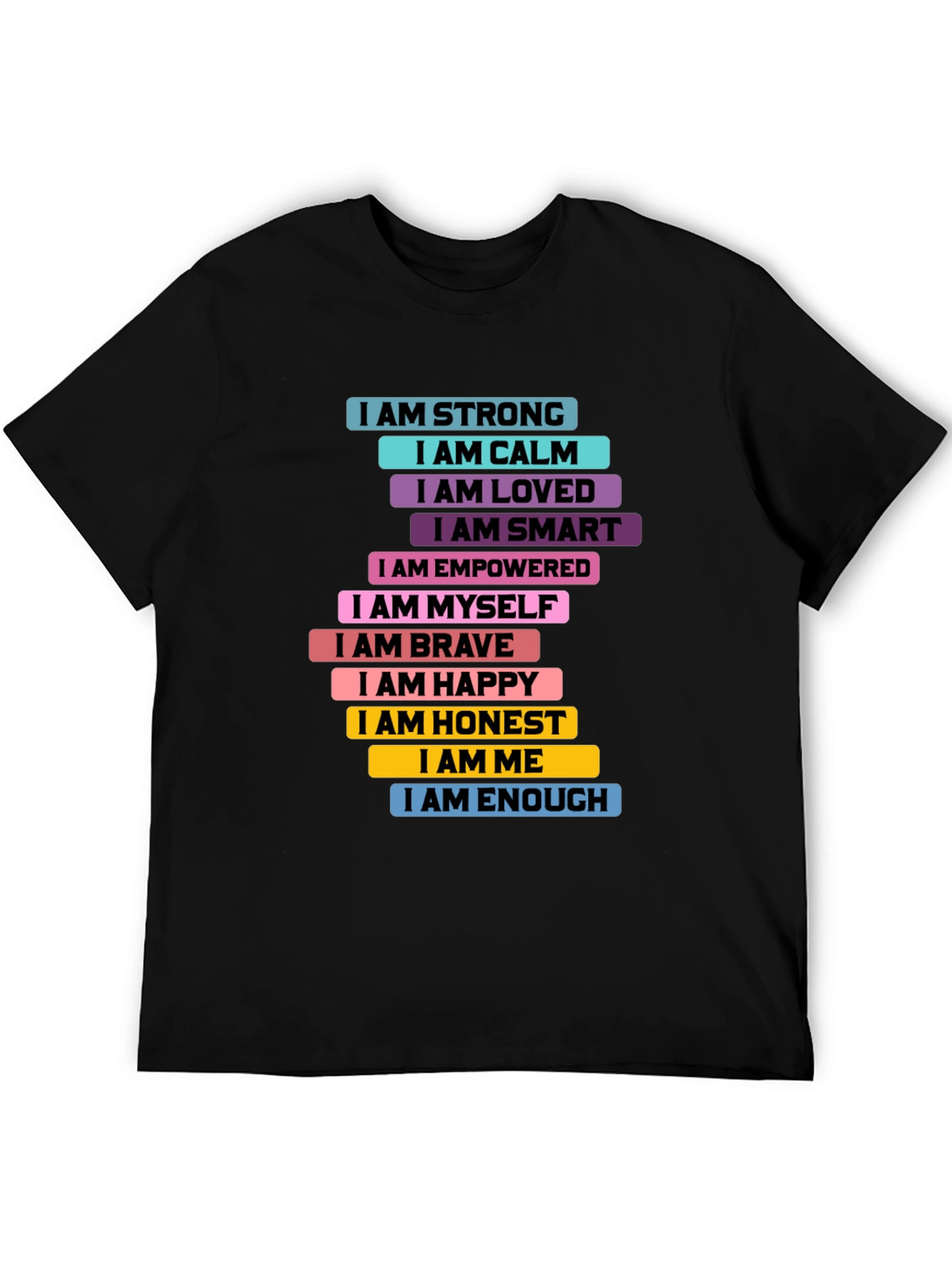 Black Inspirational "I AM" T-Shirt - Positive Affirmations view 5