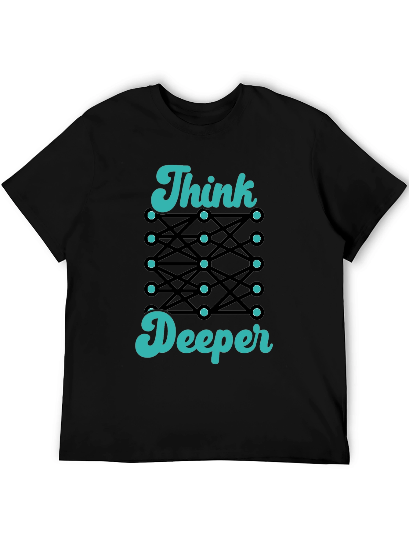Black Think Deeper Graphic Tee - Black Cotton T-Shirt view 5
