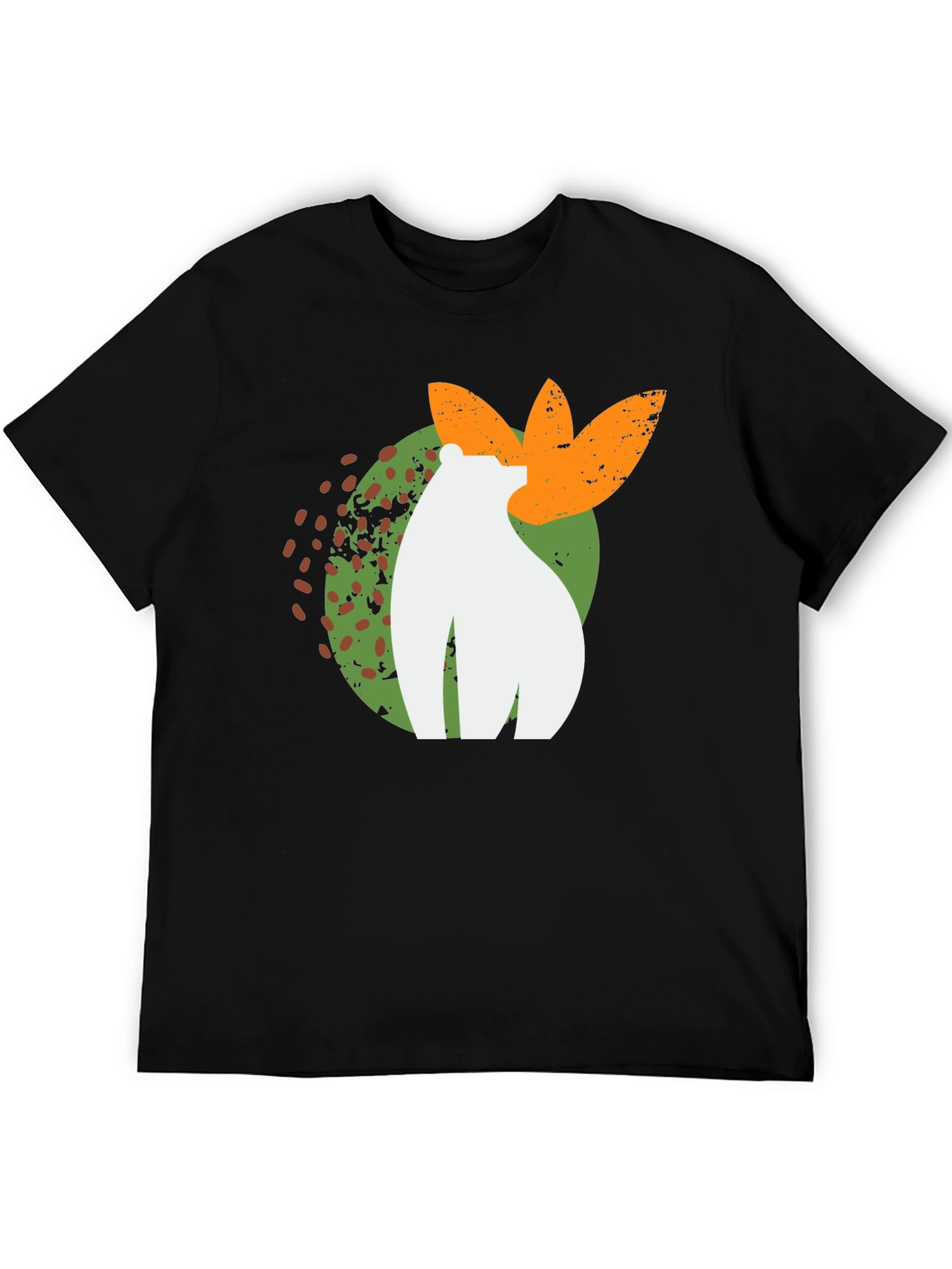 Black Abstract Bear Graphic Tee - Black Cotton Blend view 5