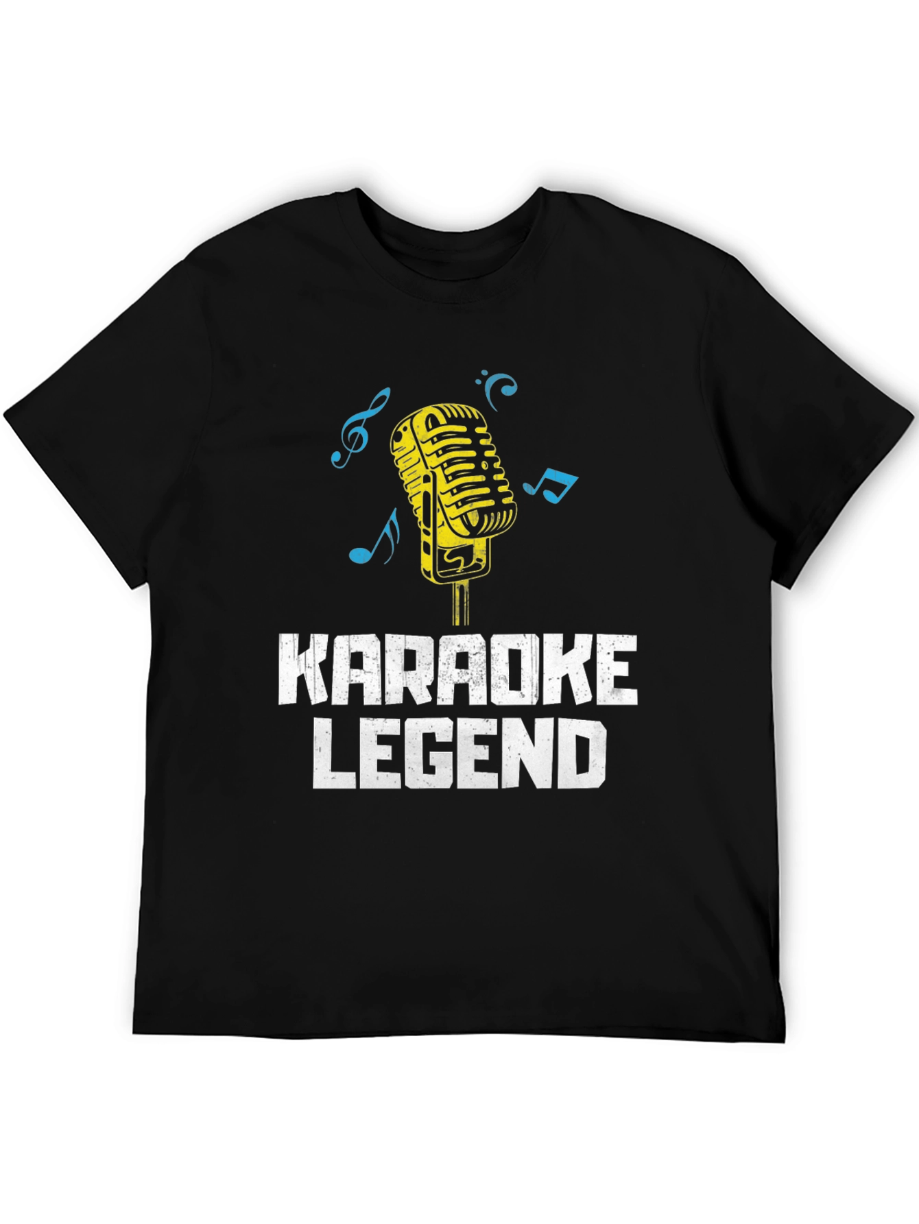 Black Karaoke Legend Graphic Tee - Retro Microphone Design view 5
