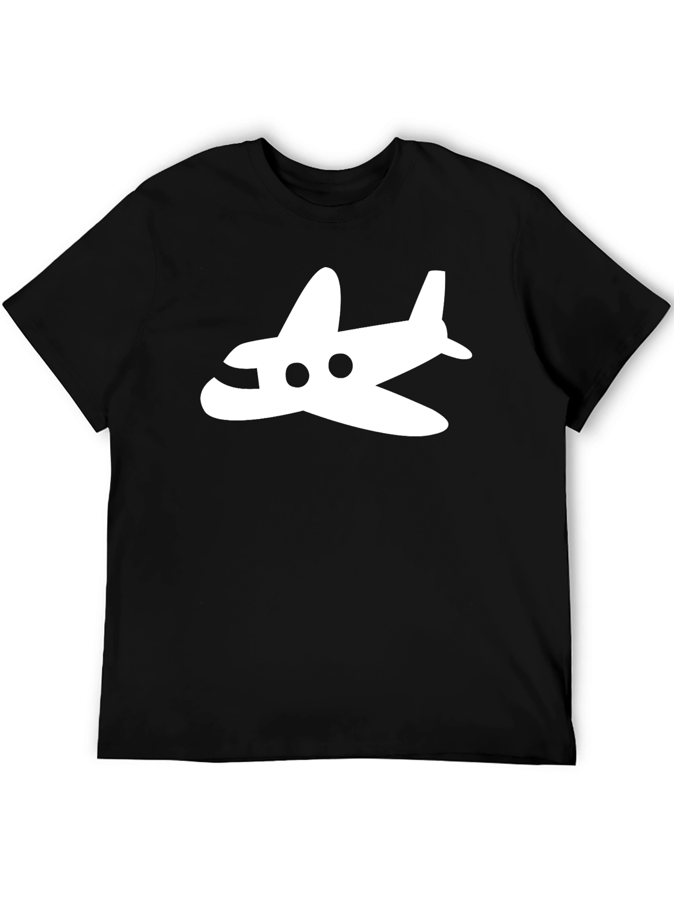 Black Airplane Graphic T-Shirt | Black Casual Tee view 5