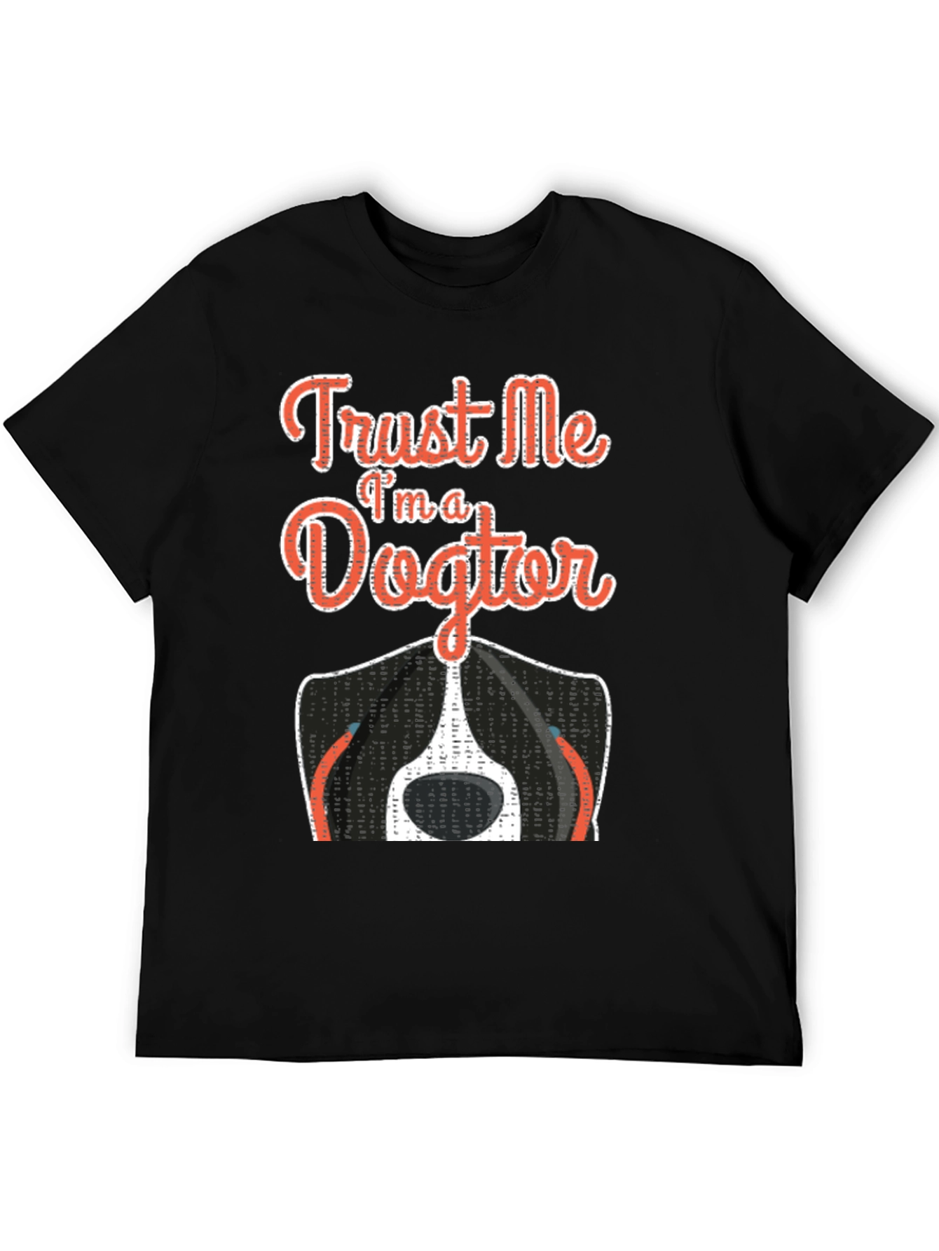 Black Trust Me I'm A Dogtor Funny Dog T-Shirt view 5