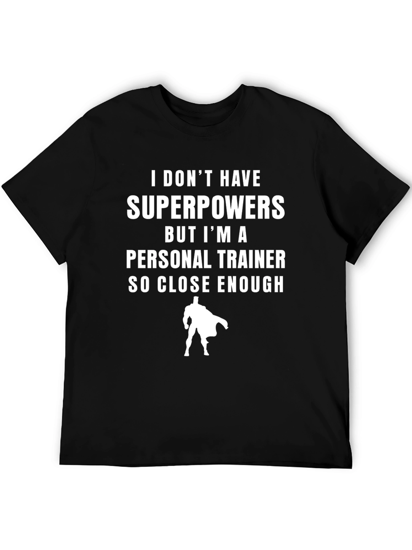 Black Personal Trainer Superhero T-Shirt - Funny Fitness Tee view 5
