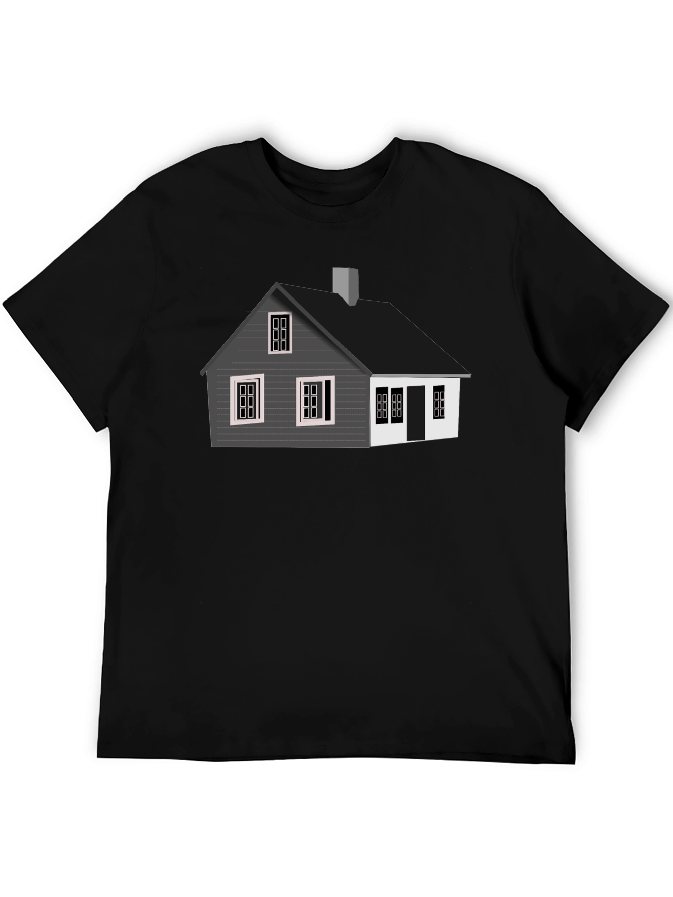 Black House Graphic Tee - Black Cotton T-Shirt view 5