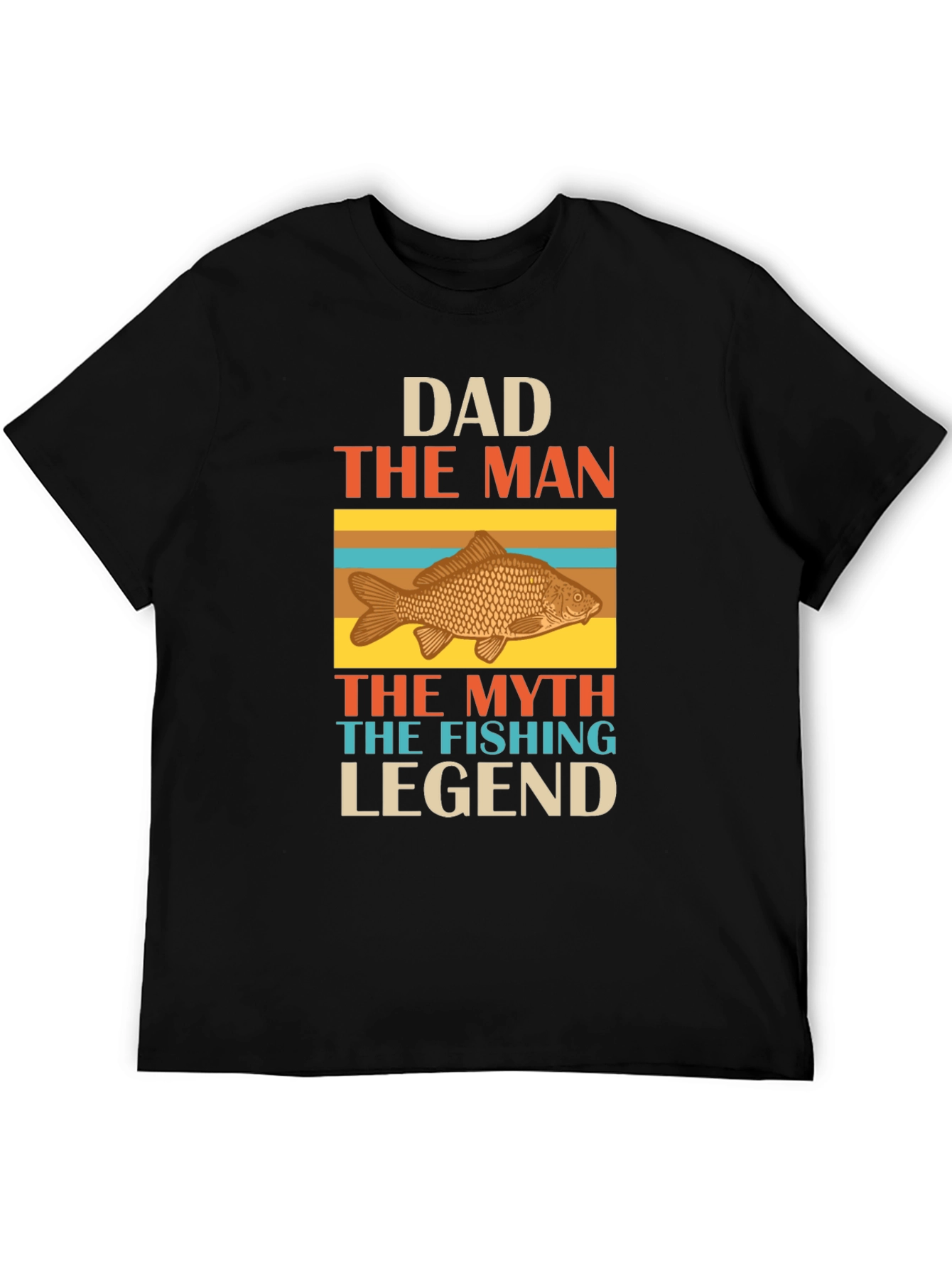 Black Dad Fishing Legend Graphic T-Shirt view 5