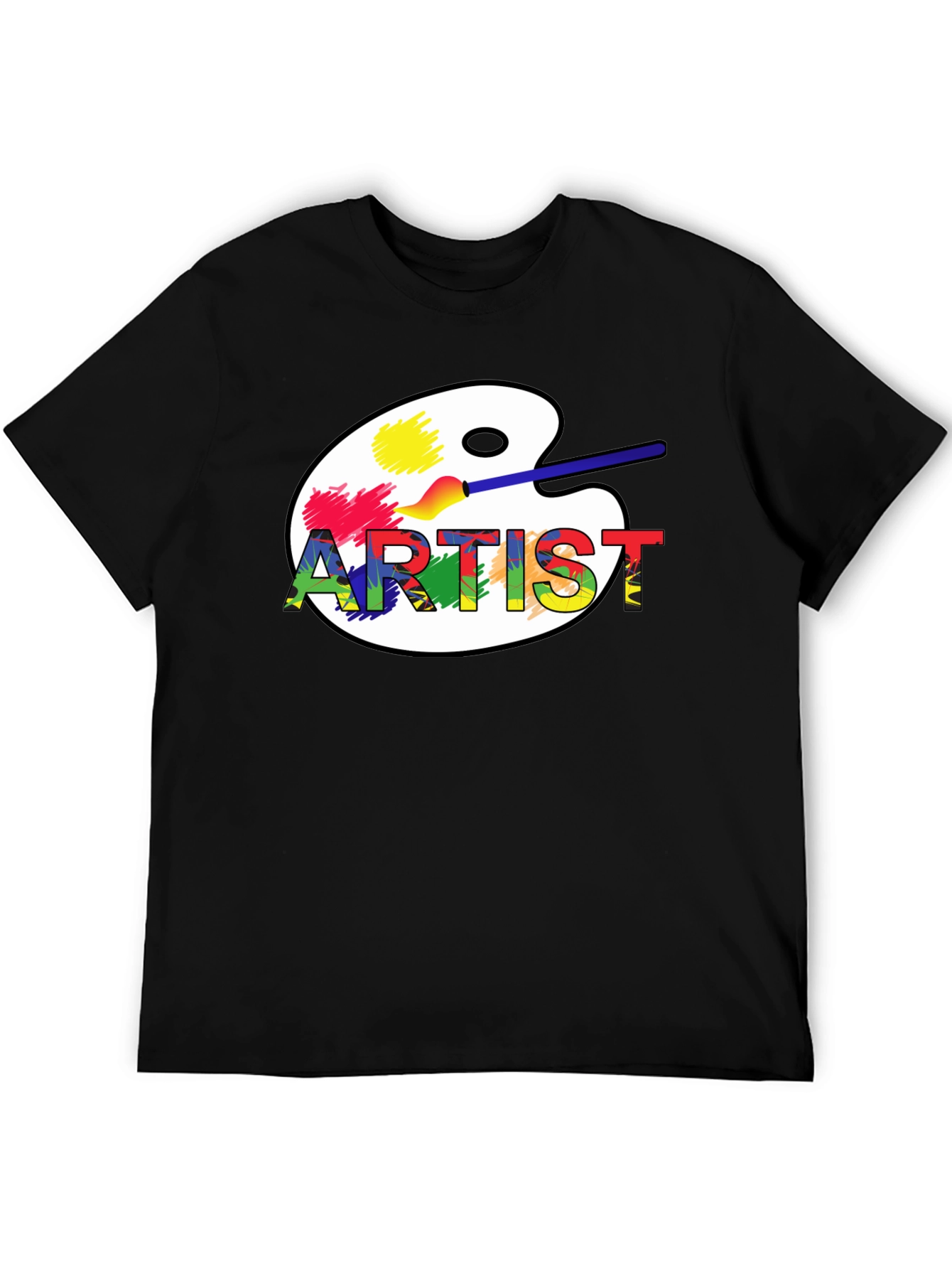 Black Artist Palette Graphic T-Shirt - Black view 5