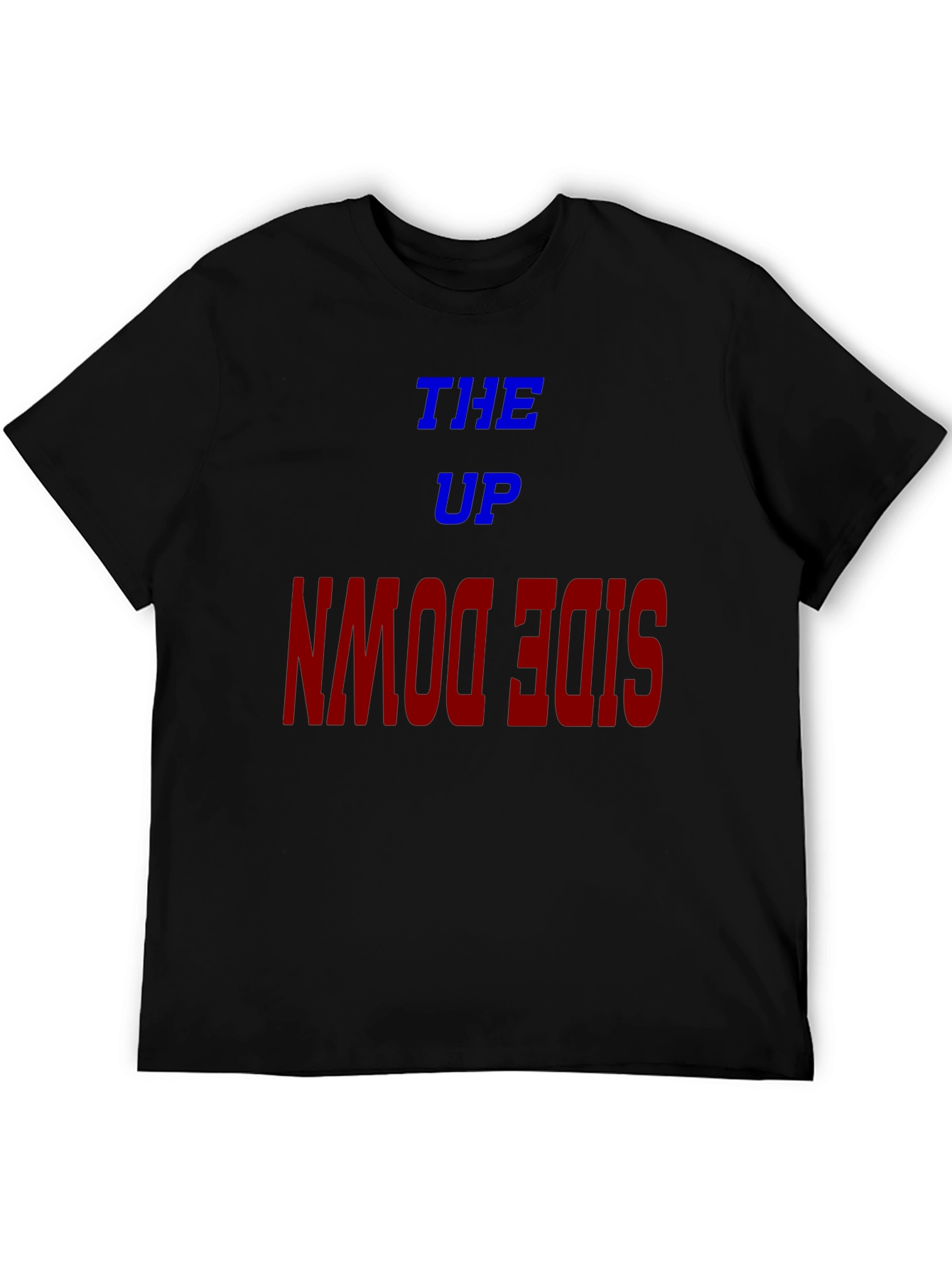 Black The Up Upside Down Graphic Tee - Trendy Unisex T-Shirt view 5
