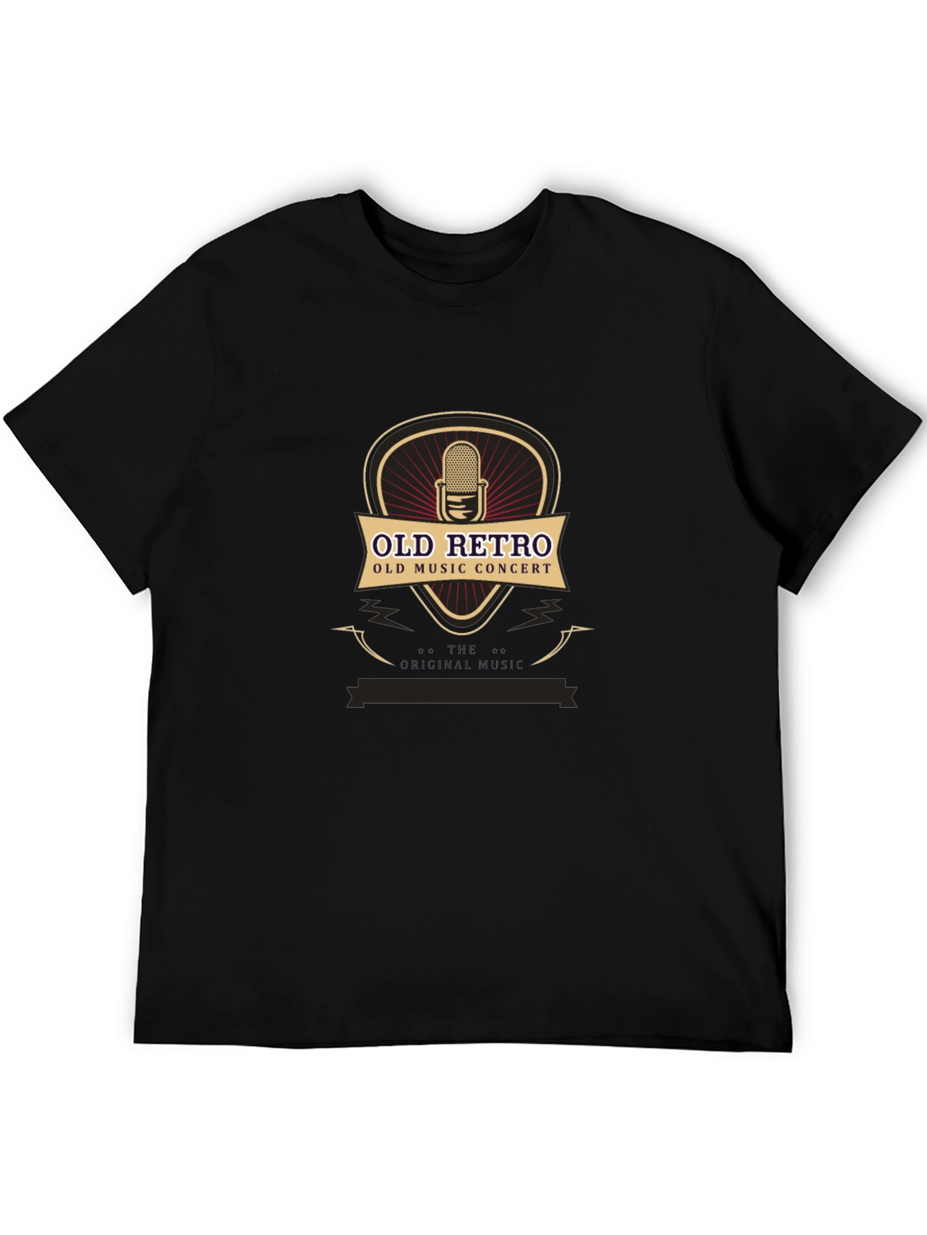 Black Old Retro Music Concert T-Shirt - Vintage Style view 5