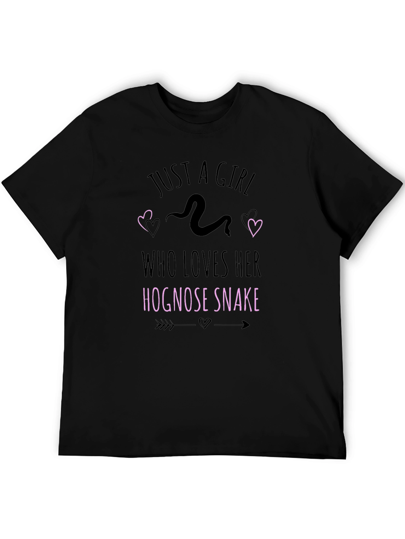 Black Hognose Snake Lover T-Shirt - Just A Girl Who Loves Her Snake Tee view 5