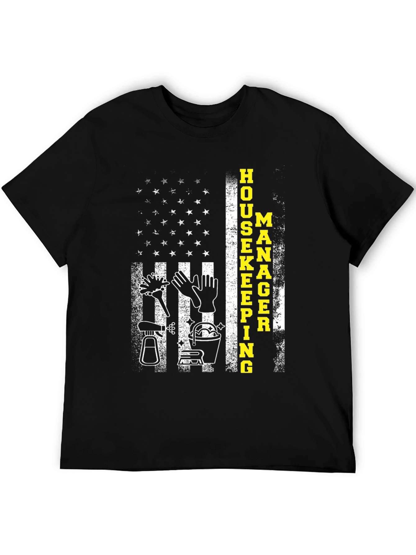Black Housekeeping Manager Flag T-Shirt view 5
