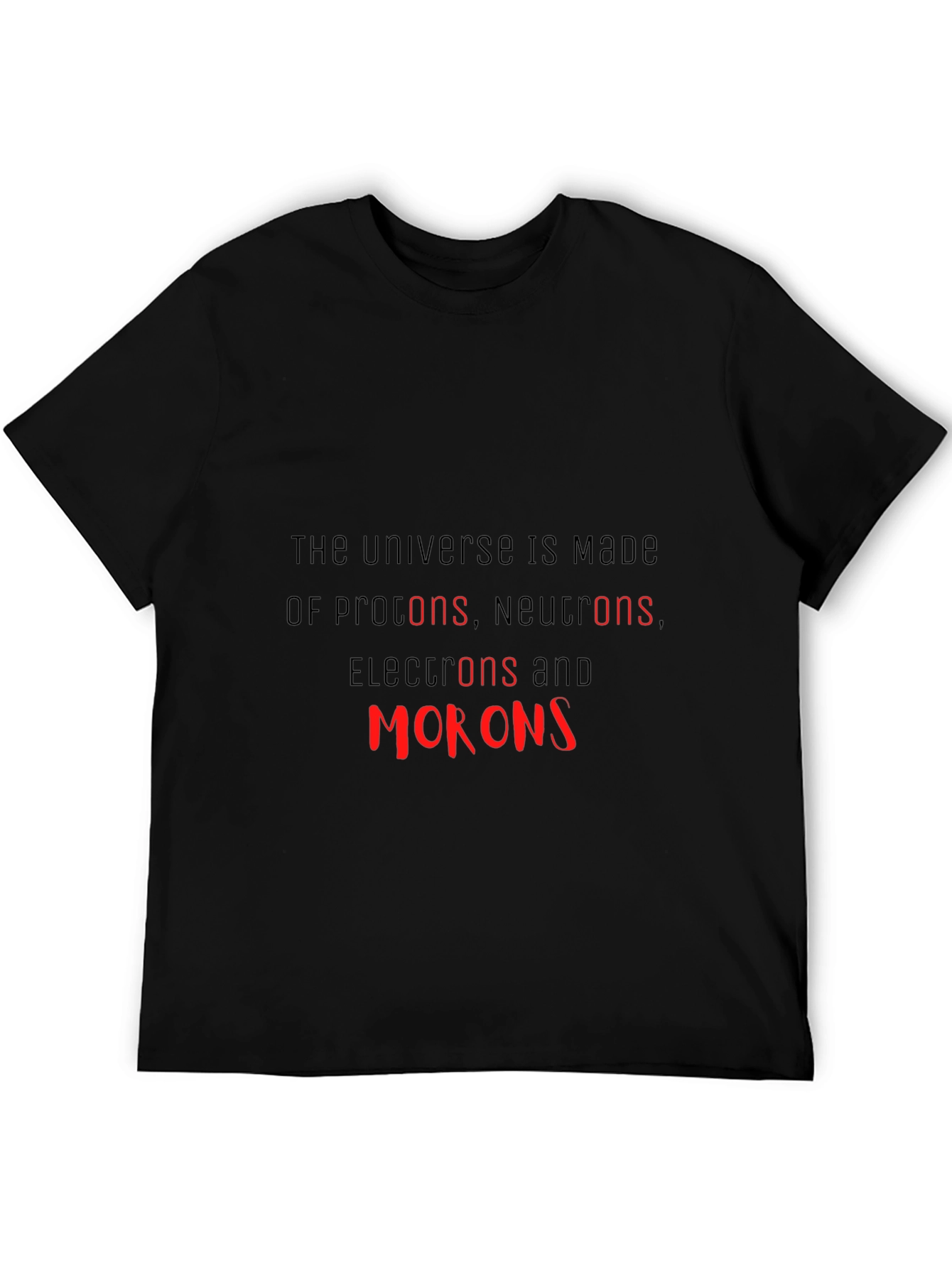 Black Science Humor T-Shirt - Universe Morons view 5