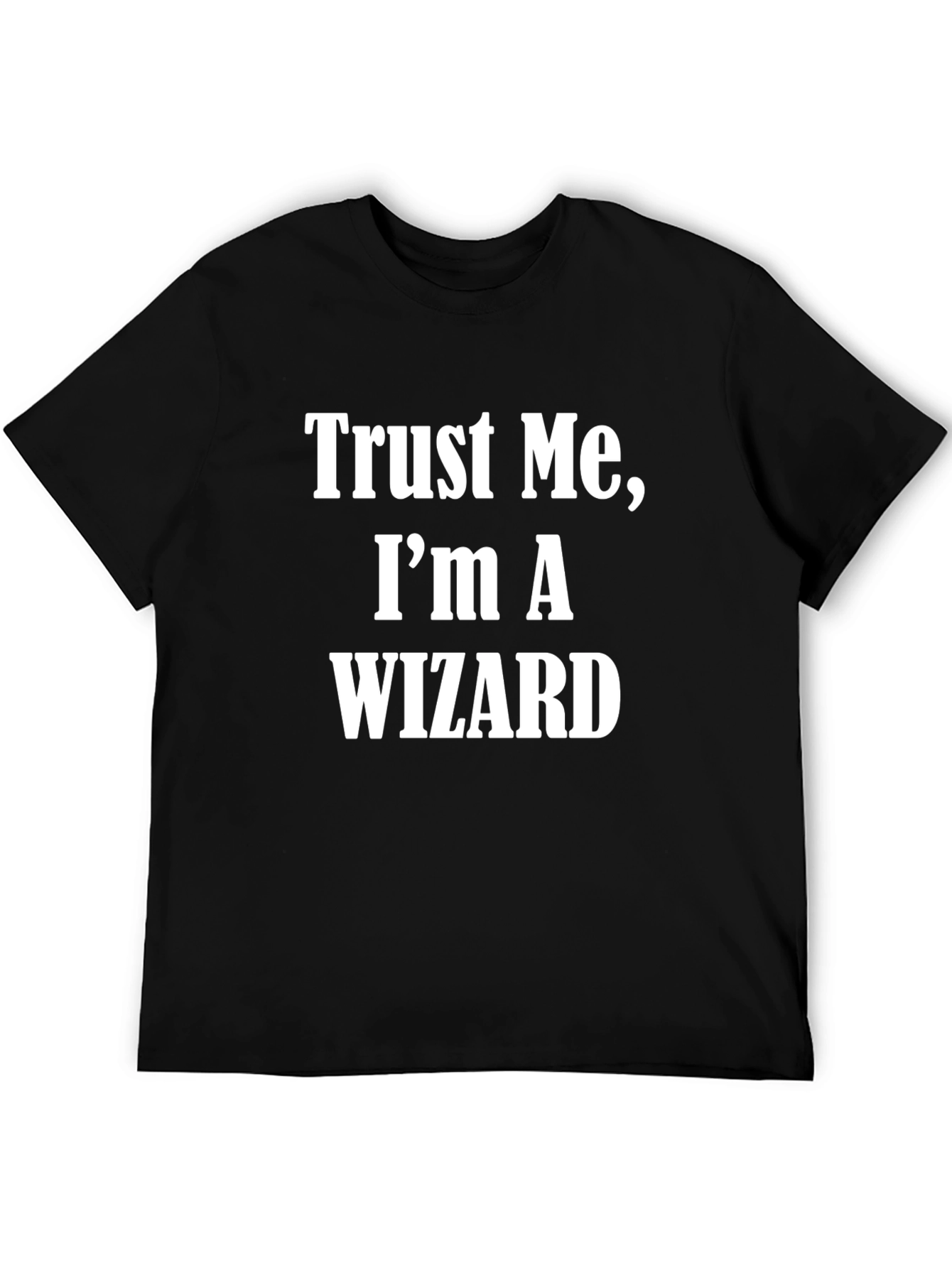 Black Trust Me I'm A Wizard T-Shirt Black Cotton Short Sleeve view 5