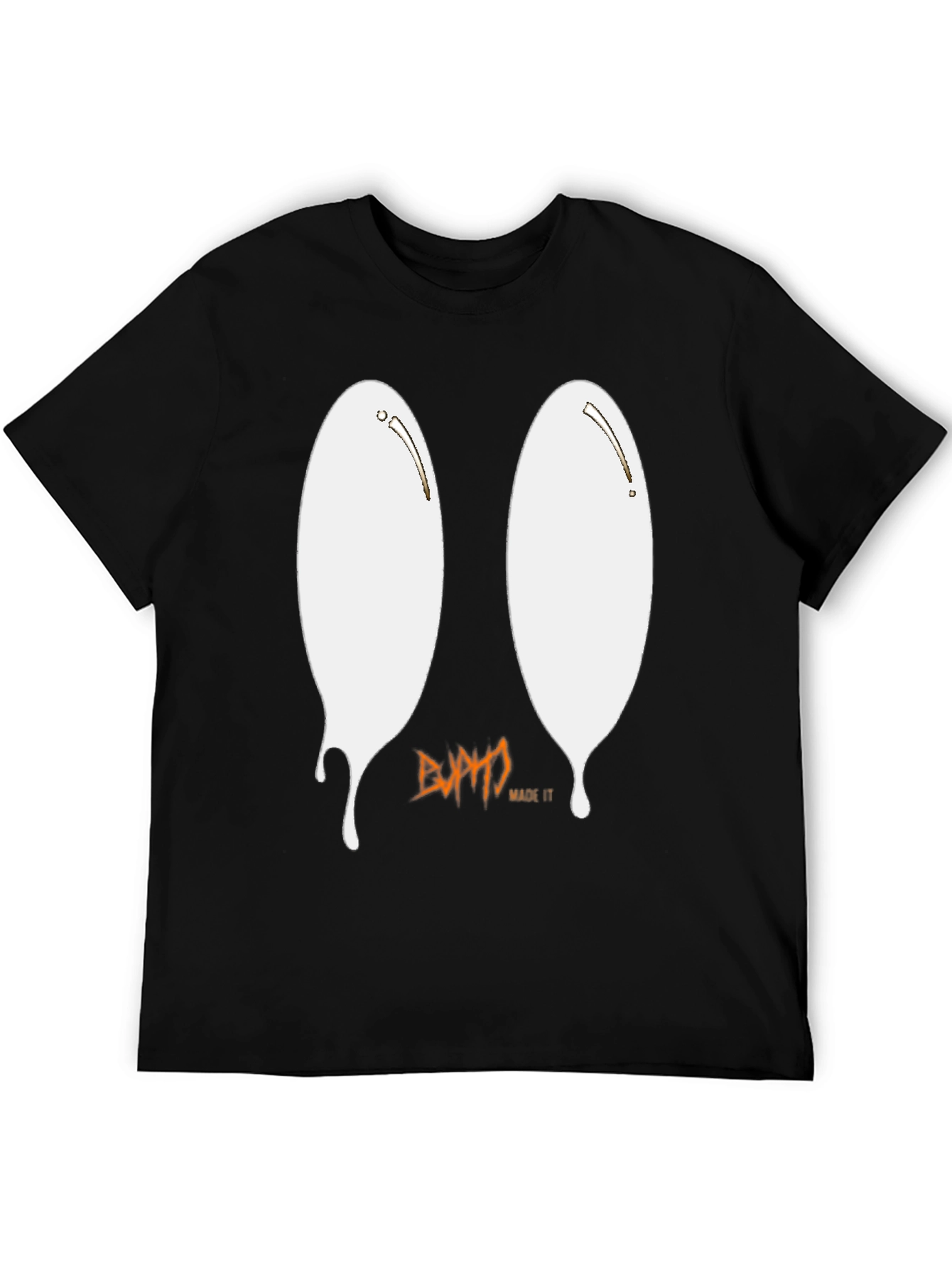 Black Ghostly Drip Graphic Tee - Soft Black Cotton view 5