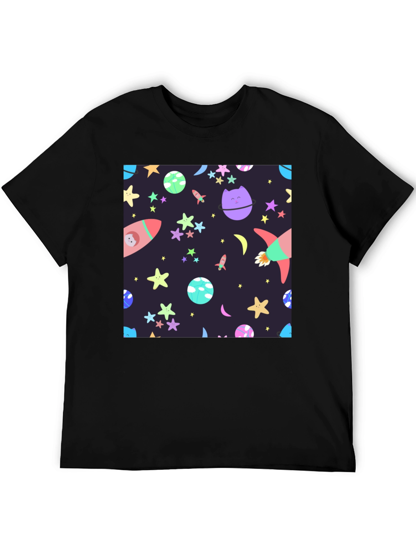 Black Cosmic Cartoon T-Shirt view 5