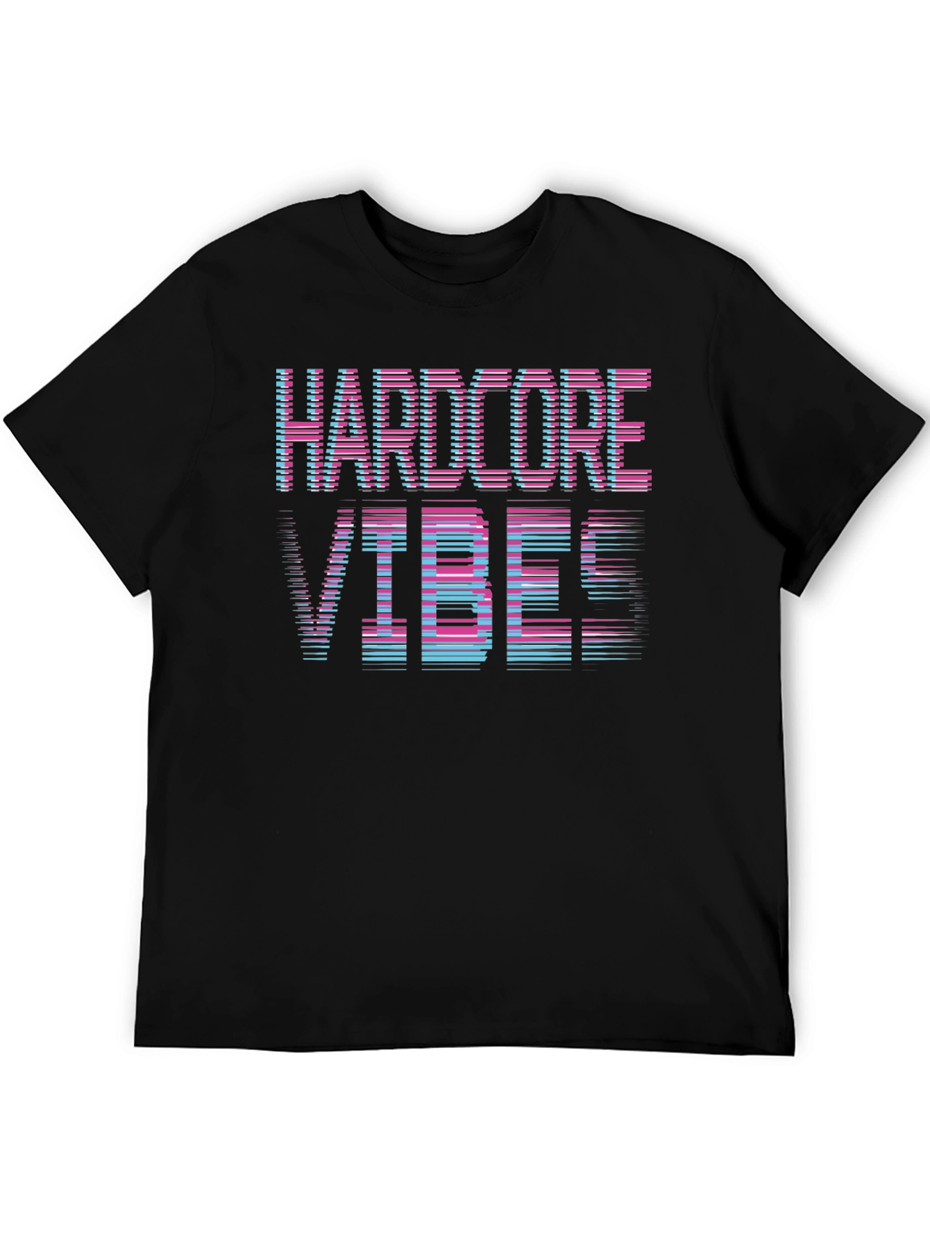 Black Hardcore Vibes Graphic T-Shirt view 5