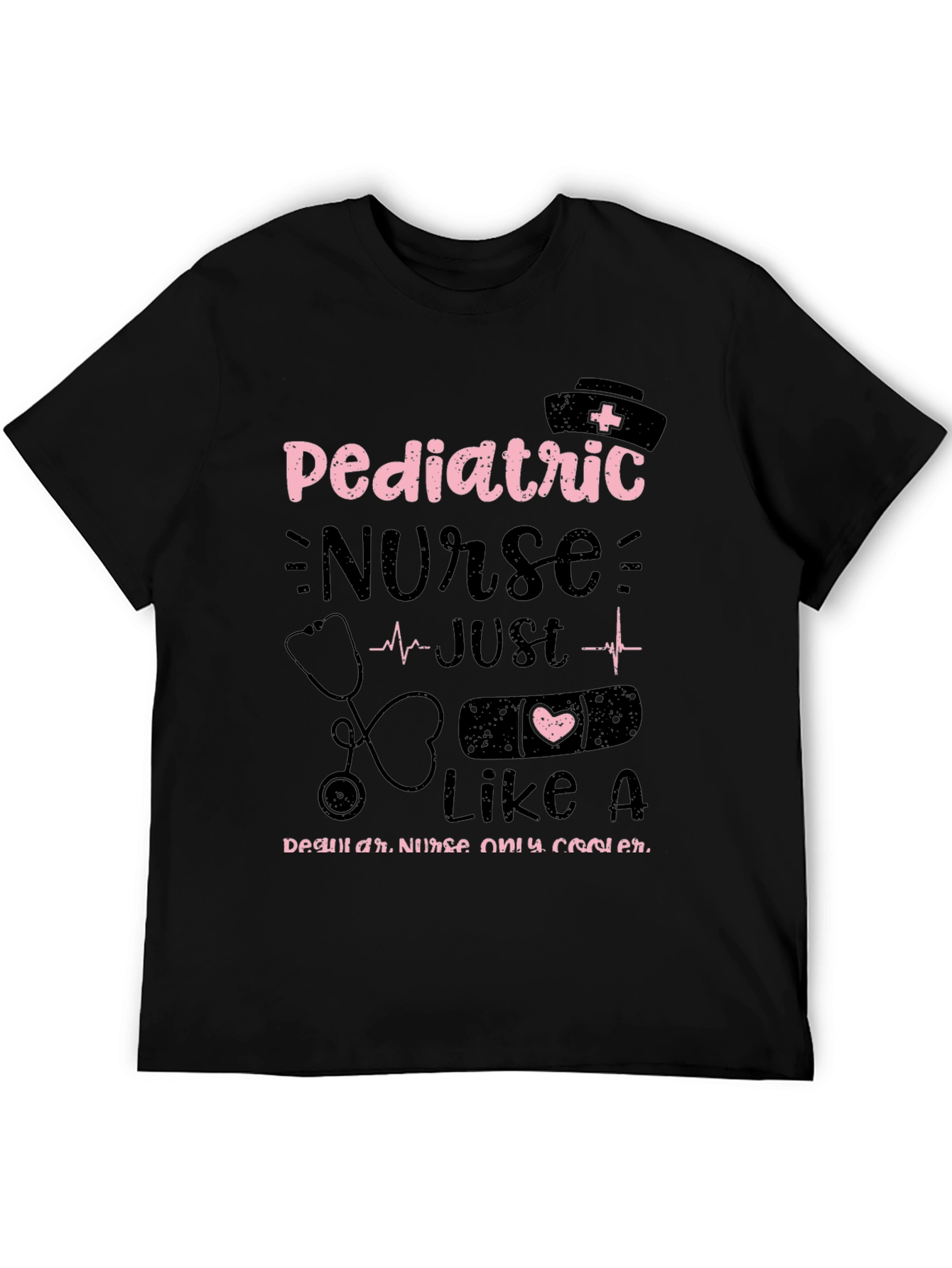 Black Pediatric Nurse T-Shirt - Cool Nurse Style view 5