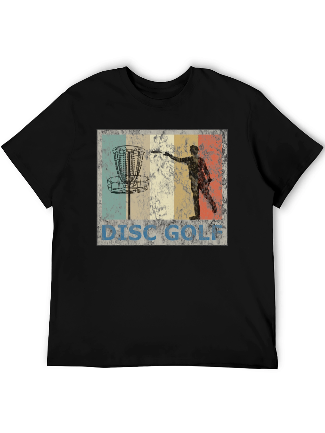 Black Vintage Disc Golf T-Shirt - Retro Style view 5