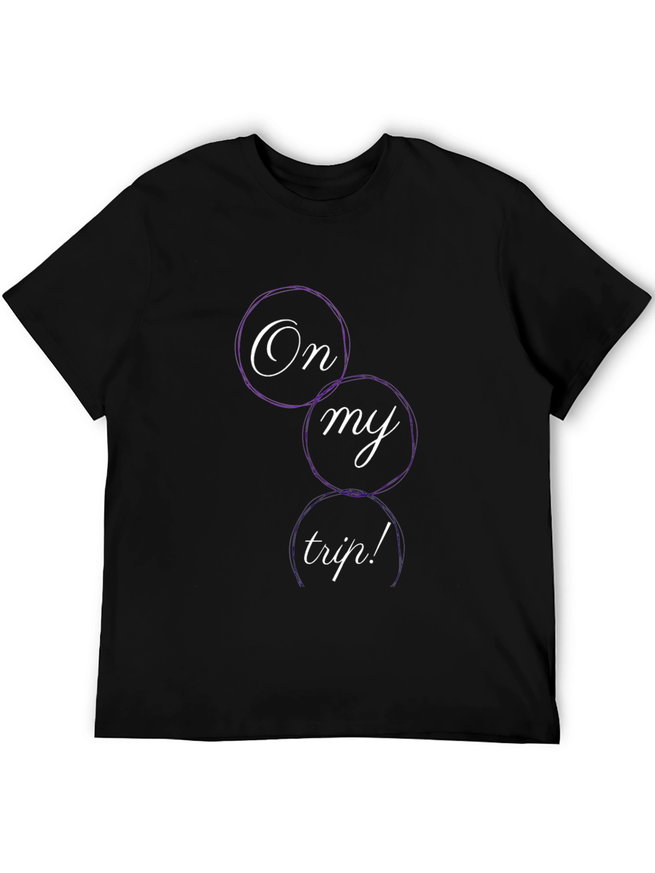 Black On My Trip Graphic Tee - Black Cotton Blend Shirt view 5