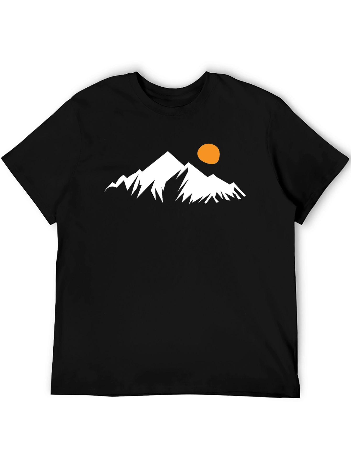 Black Mountain Peak Graphic Tee - Black Cotton Casual T-Shirt view 5