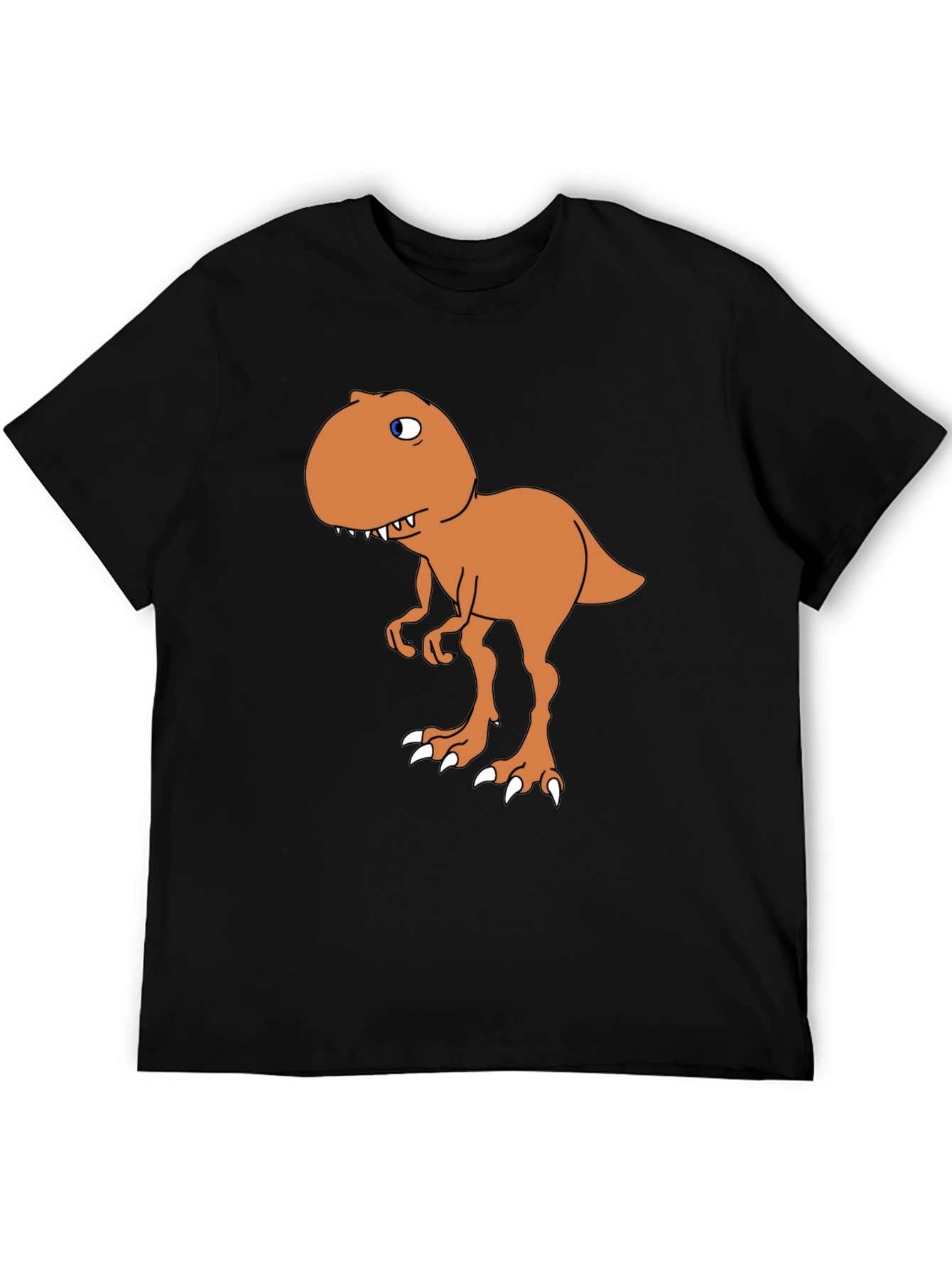 Black Cartoon Dinosaur Graphic Tee - Black view 5