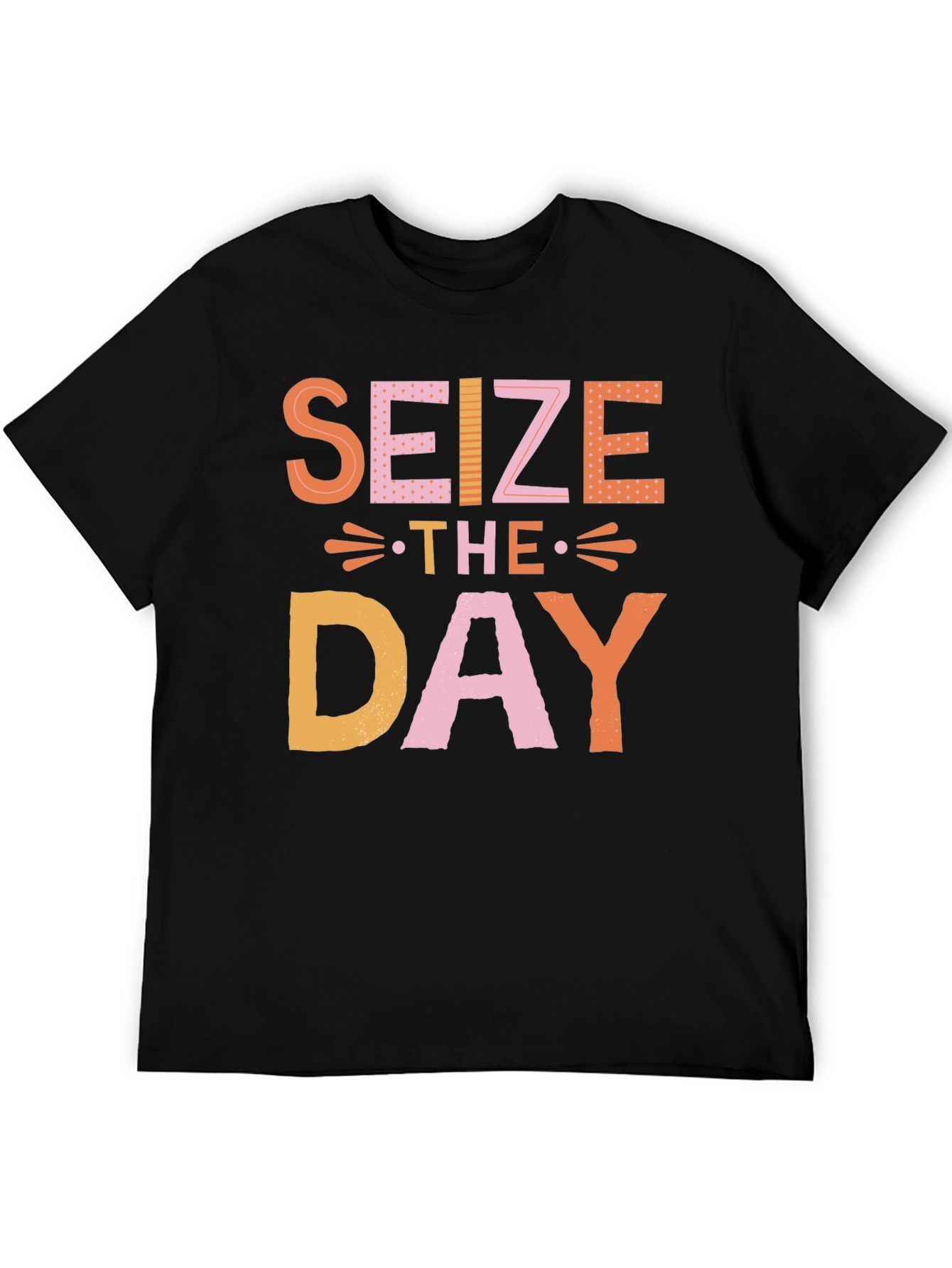Black Seize the Day Graphic Tee - Trendy Black T-Shirt view 5