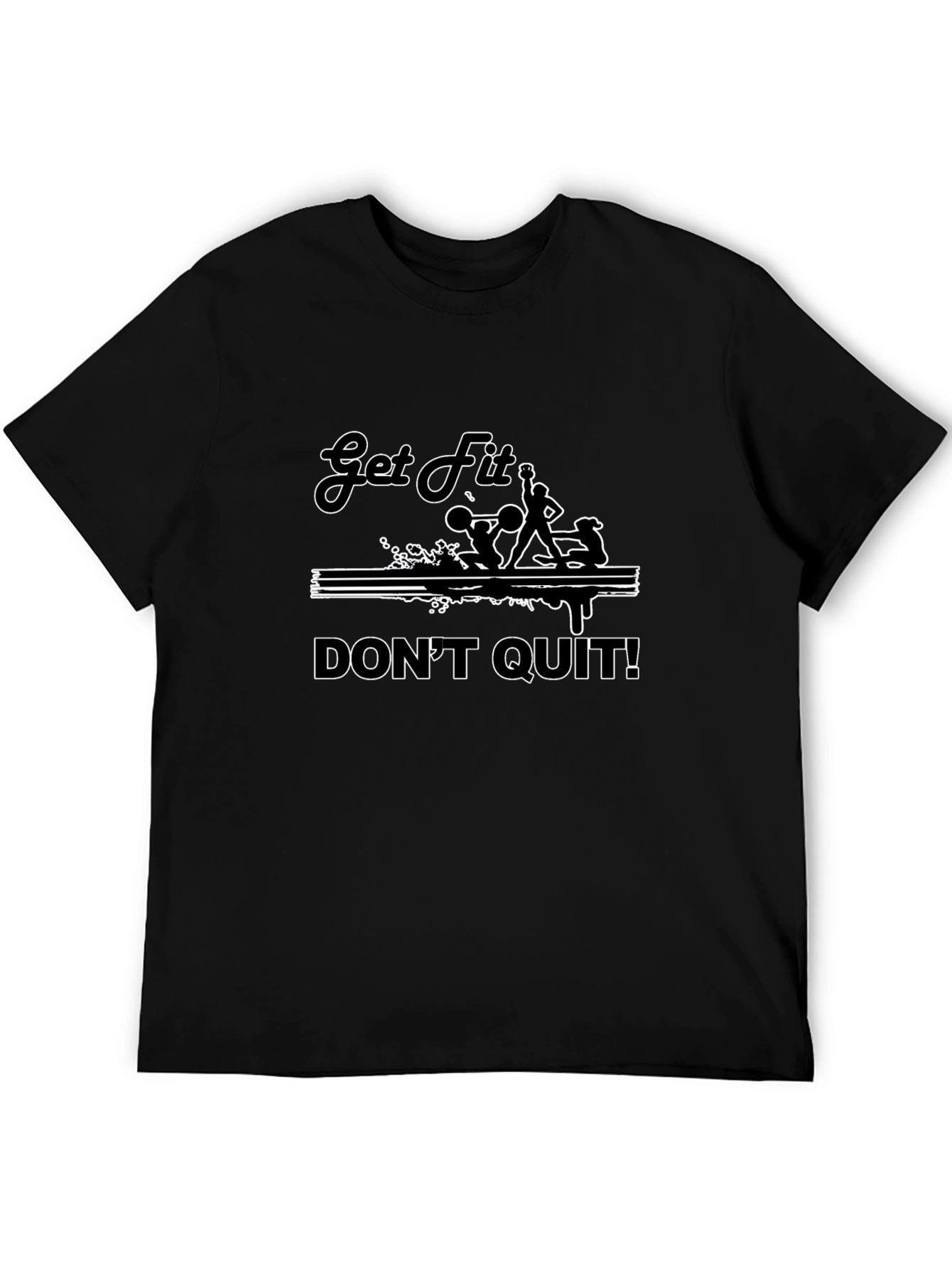 Black Get Fit Don't Quit Black T-Shirt view 5