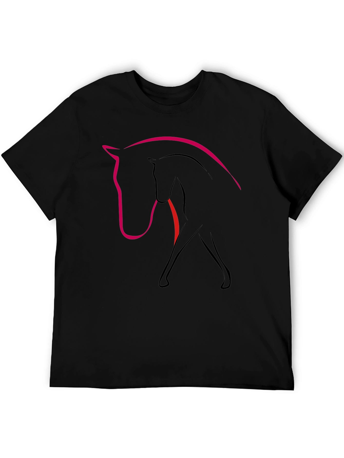 Black Horse Silhouette Graphic Tee - Modern Equestrian Style view 5