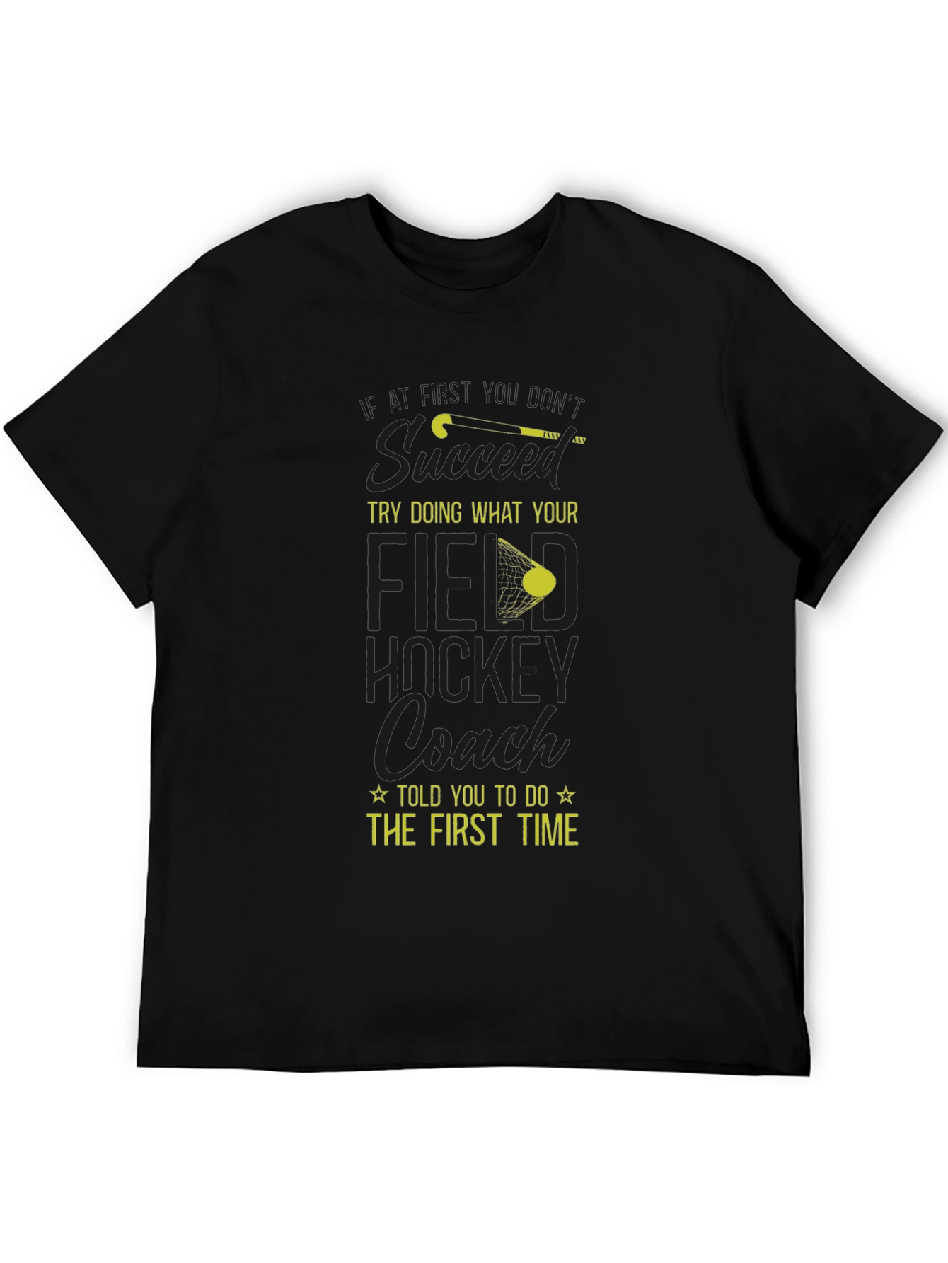 Black Field Hockey Coach T-Shirt view 5