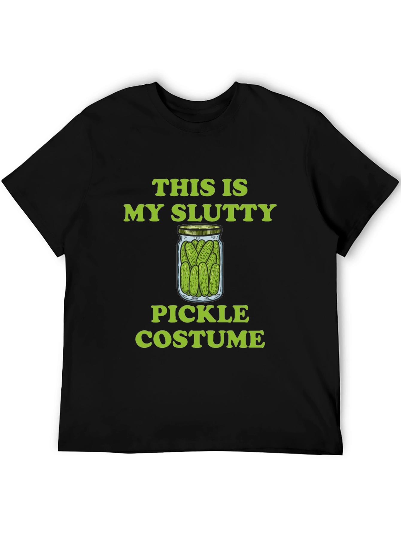 Black Slutty Pickle Costume Graphic T-Shirt view 5