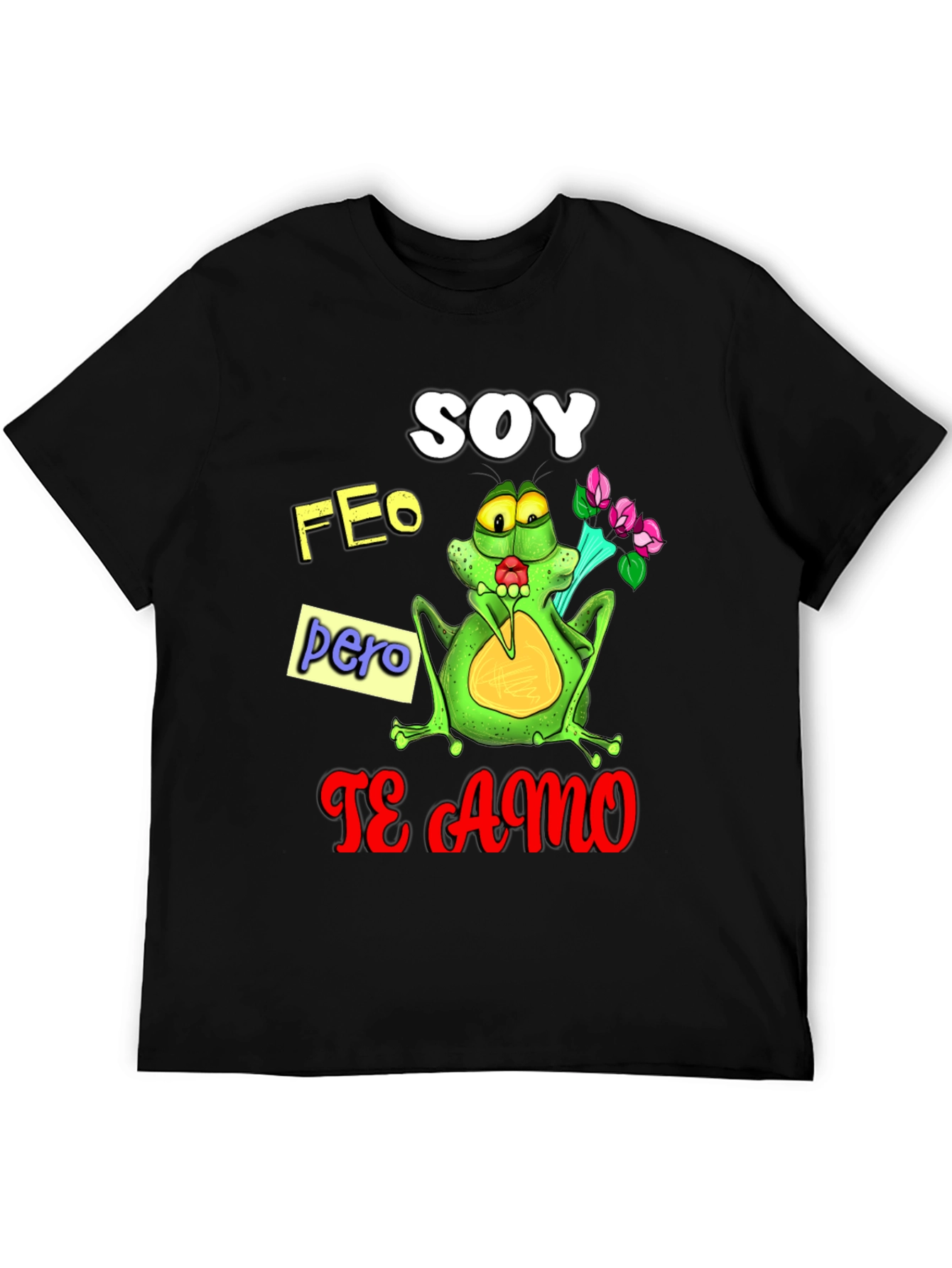 Black Soy Feo Pero Te Amo Frog Graphic Tee view 5