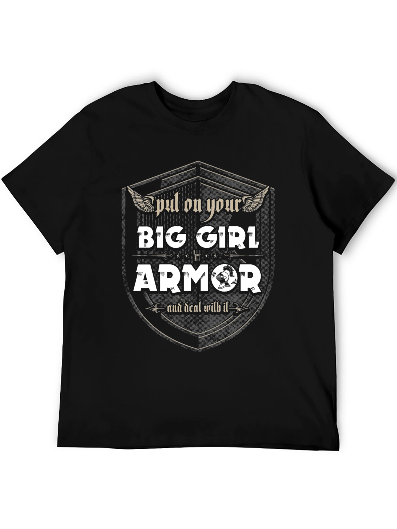 Black Big Girl Armor Graphic Tee - Empowering Fashion view 5