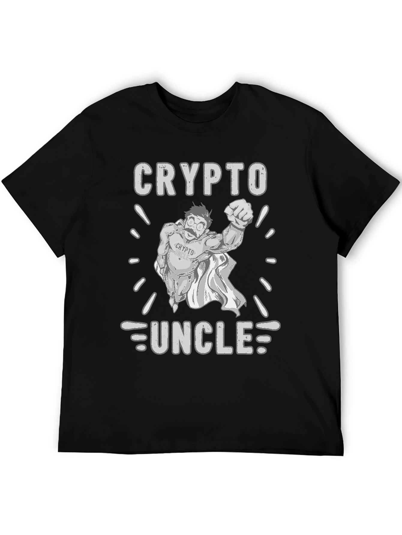 Black Crypto Uncle T-Shirt - Black Cotton Tee view 5